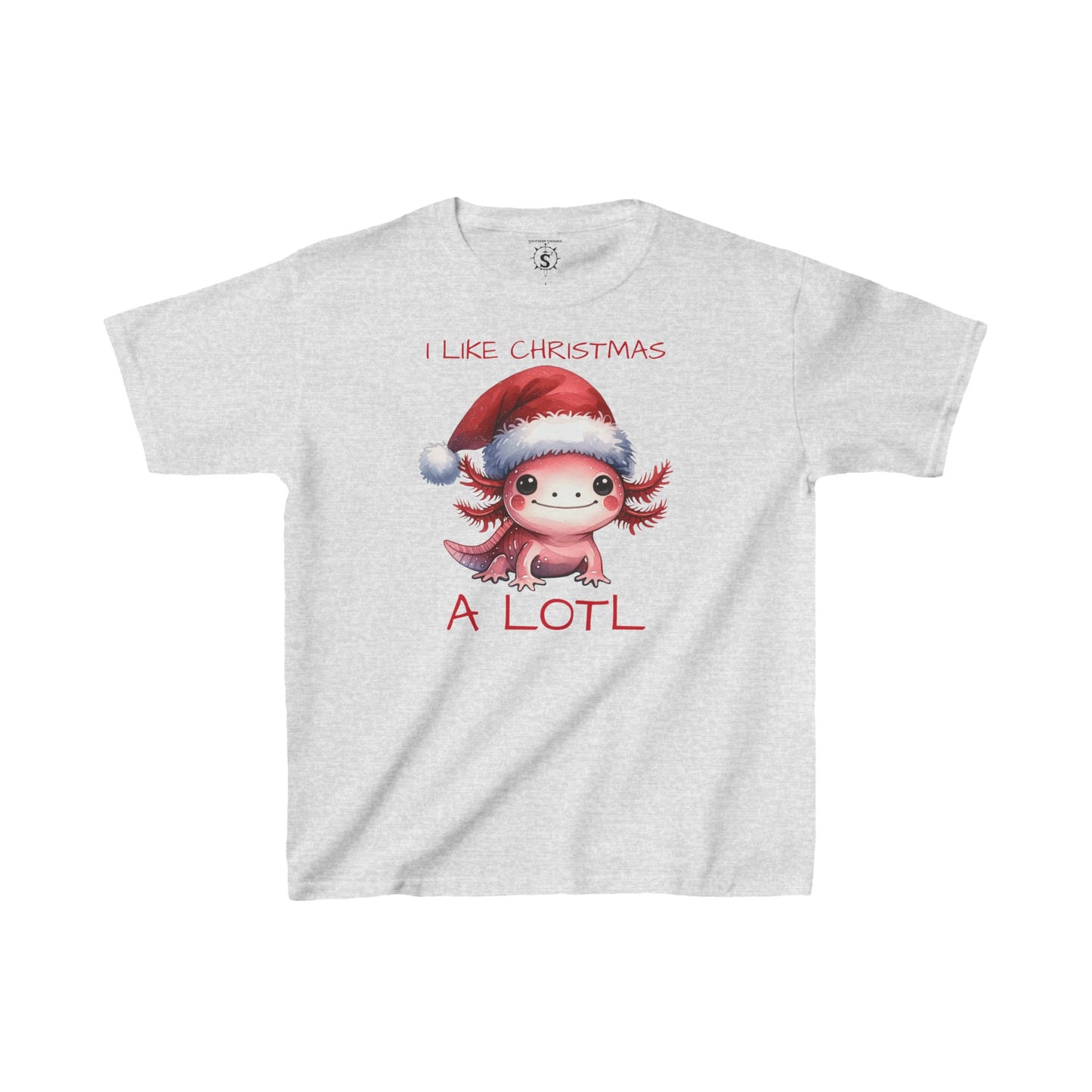 T-Shirt - Christmas Axolotl with Santa Hat - Kids Shirt