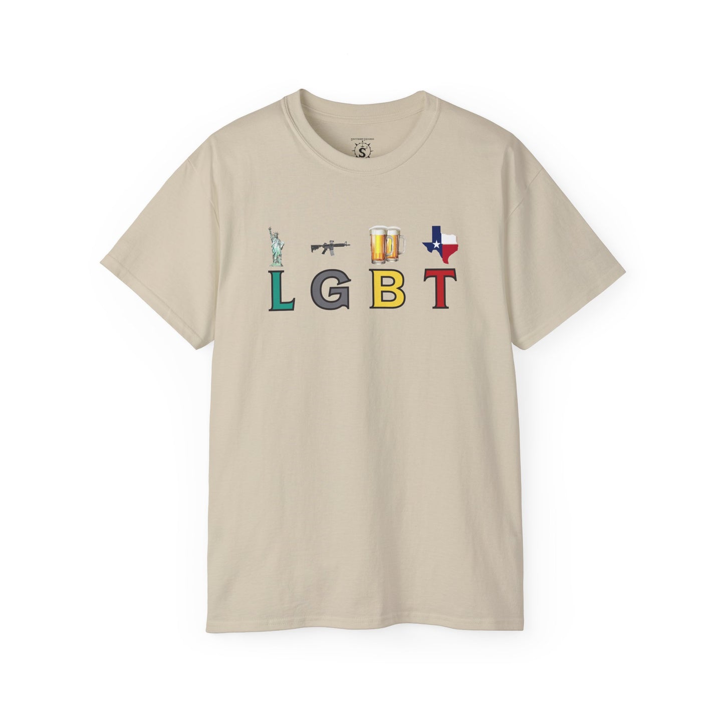 T-Shirt - LGBT: Liberty, Guns, Beer, Texas Unisex Cotton Shirt