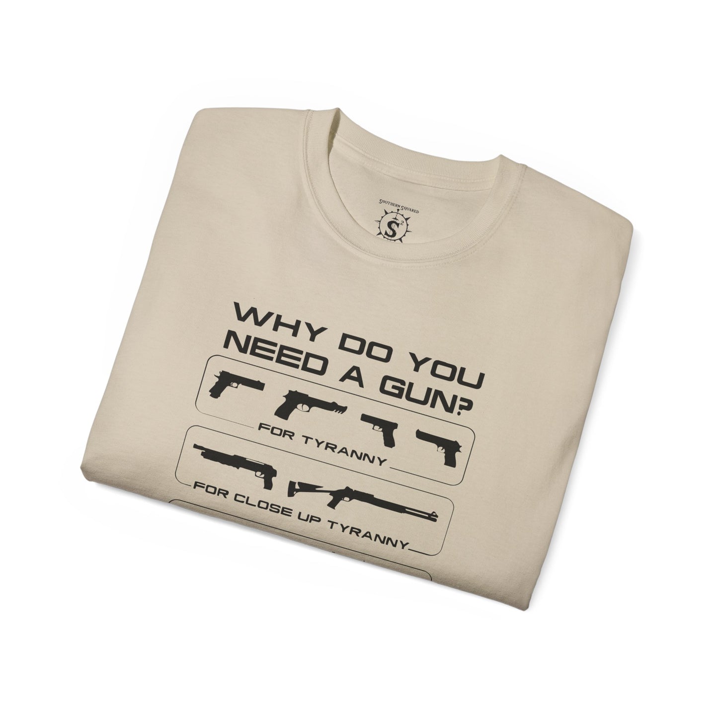 T-Shirt - Why Do You Need A Gun Tyranny Unisex Cotton Shirt