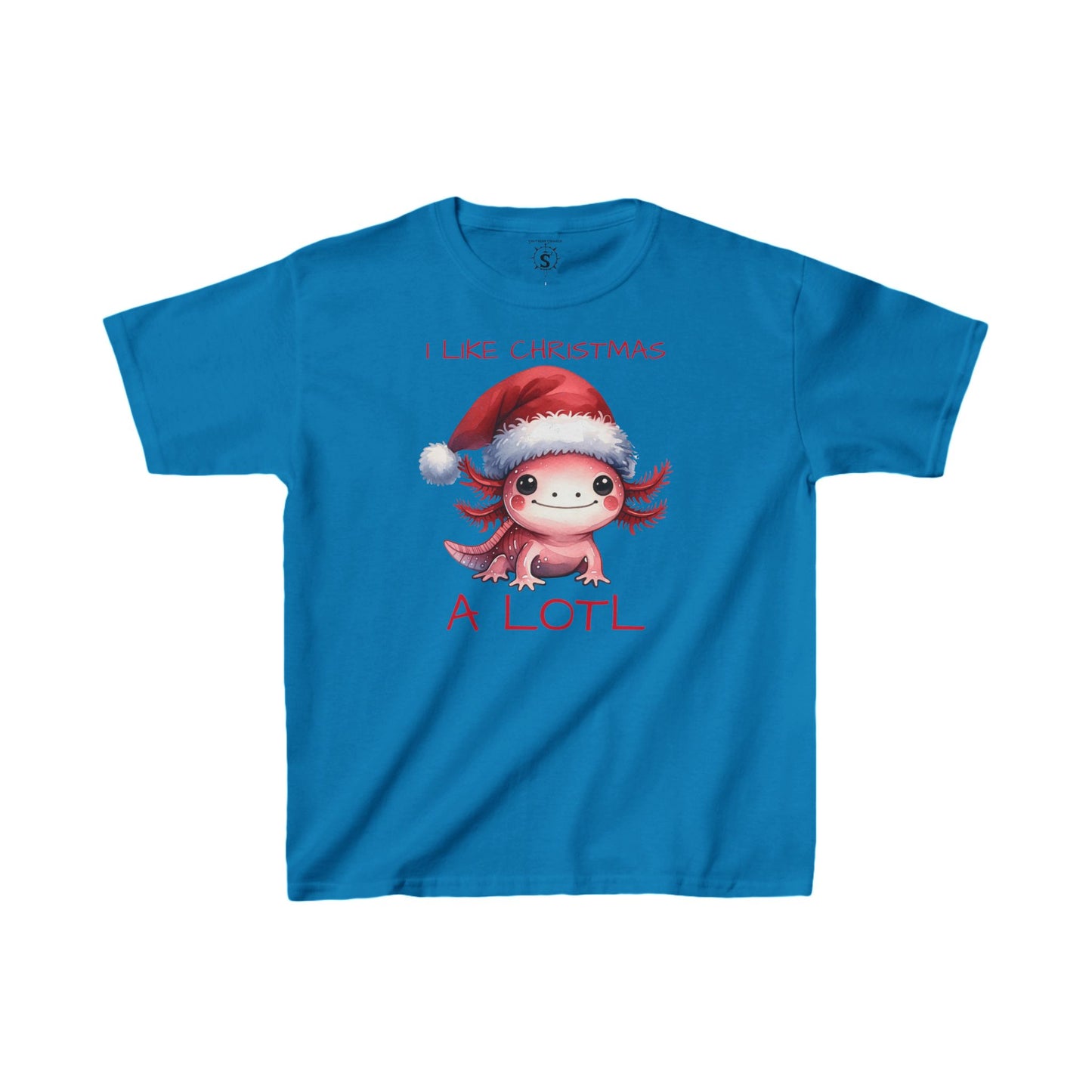 T-Shirt - Christmas Axolotl with Santa Hat - Kids Shirt
