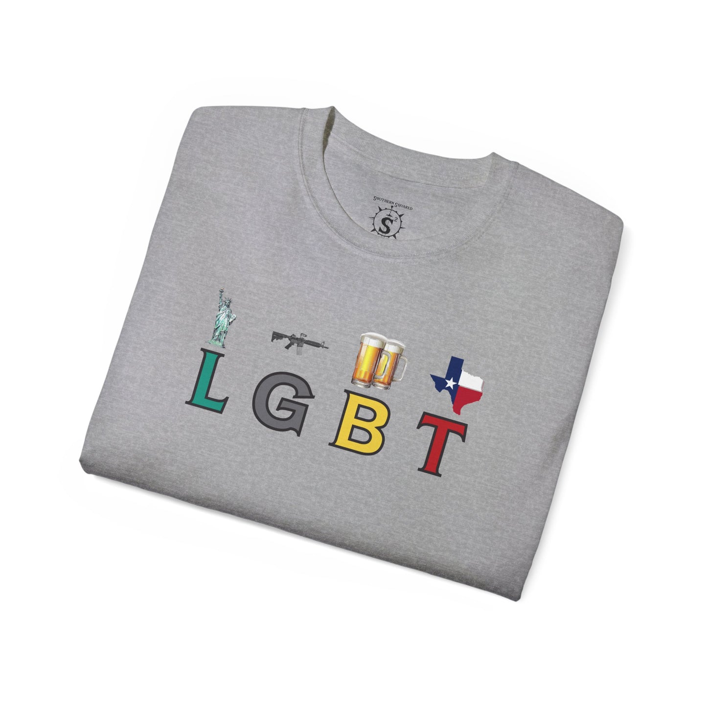 T-Shirt - LGBT: Liberty, Guns, Beer, Texas Unisex Cotton Shirt