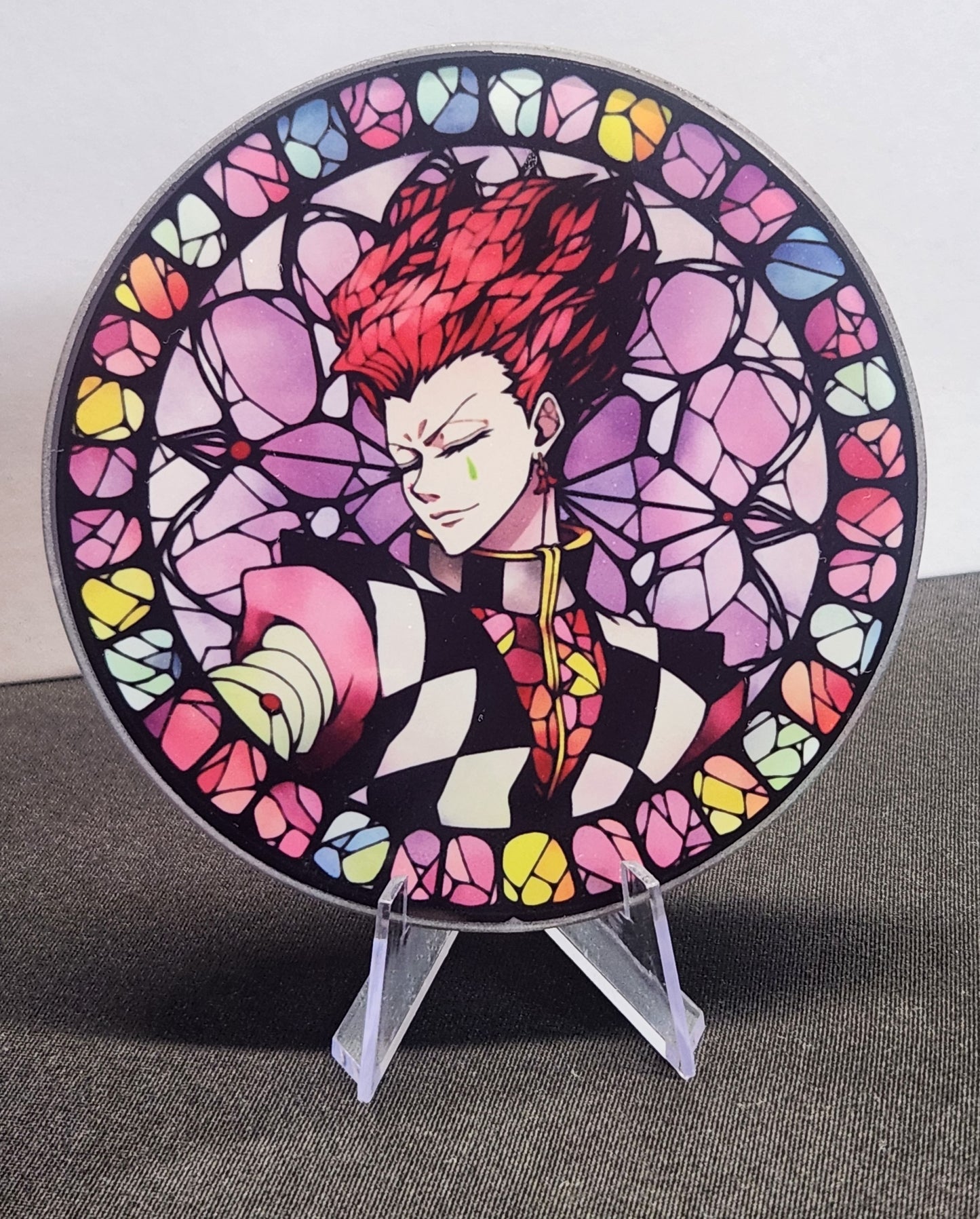 Glass Beverage Coaster (Hunter X Hunter, Anime, Hisoka)