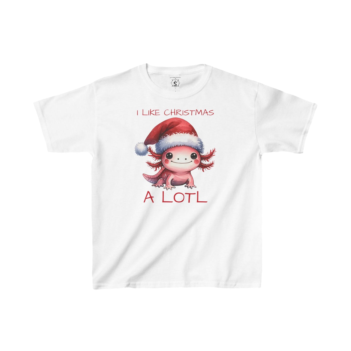T-Shirt - Christmas Axolotl with Santa Hat - Kids Shirt
