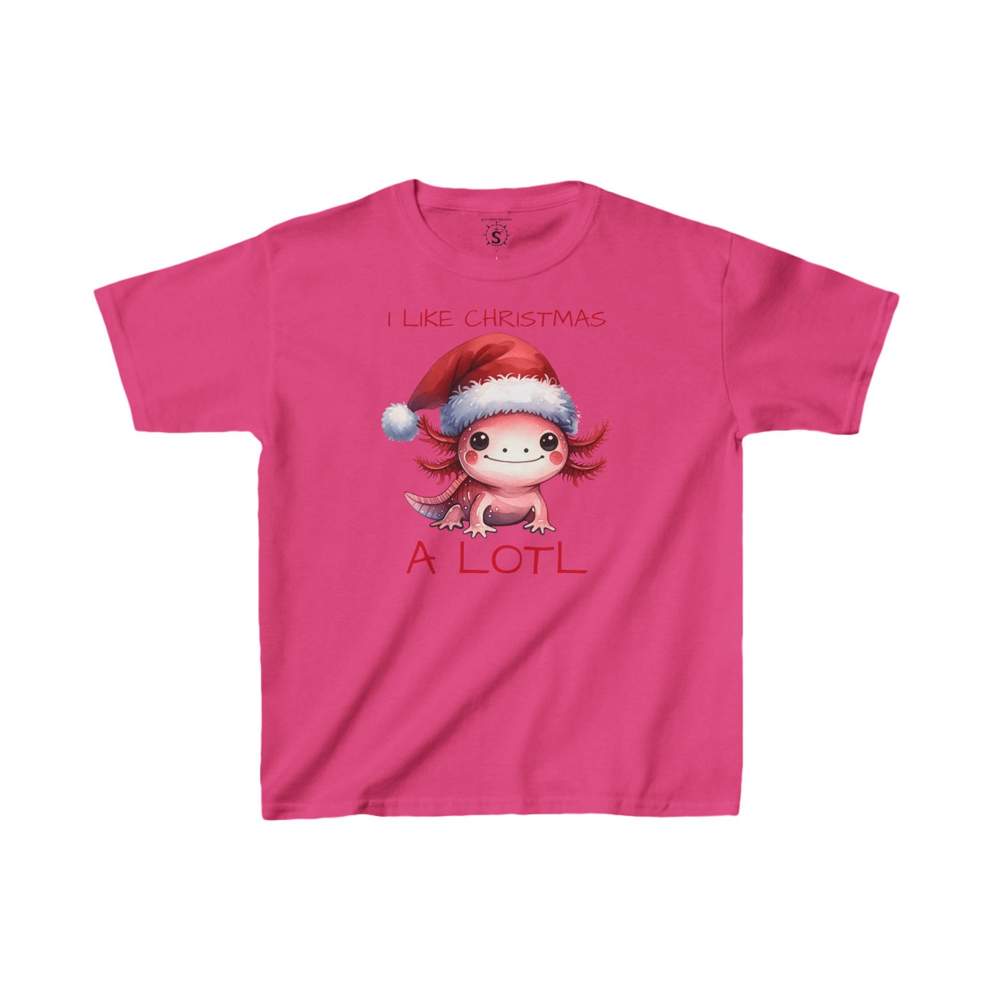 T-Shirt - Christmas Axolotl with Santa Hat - Kids Shirt