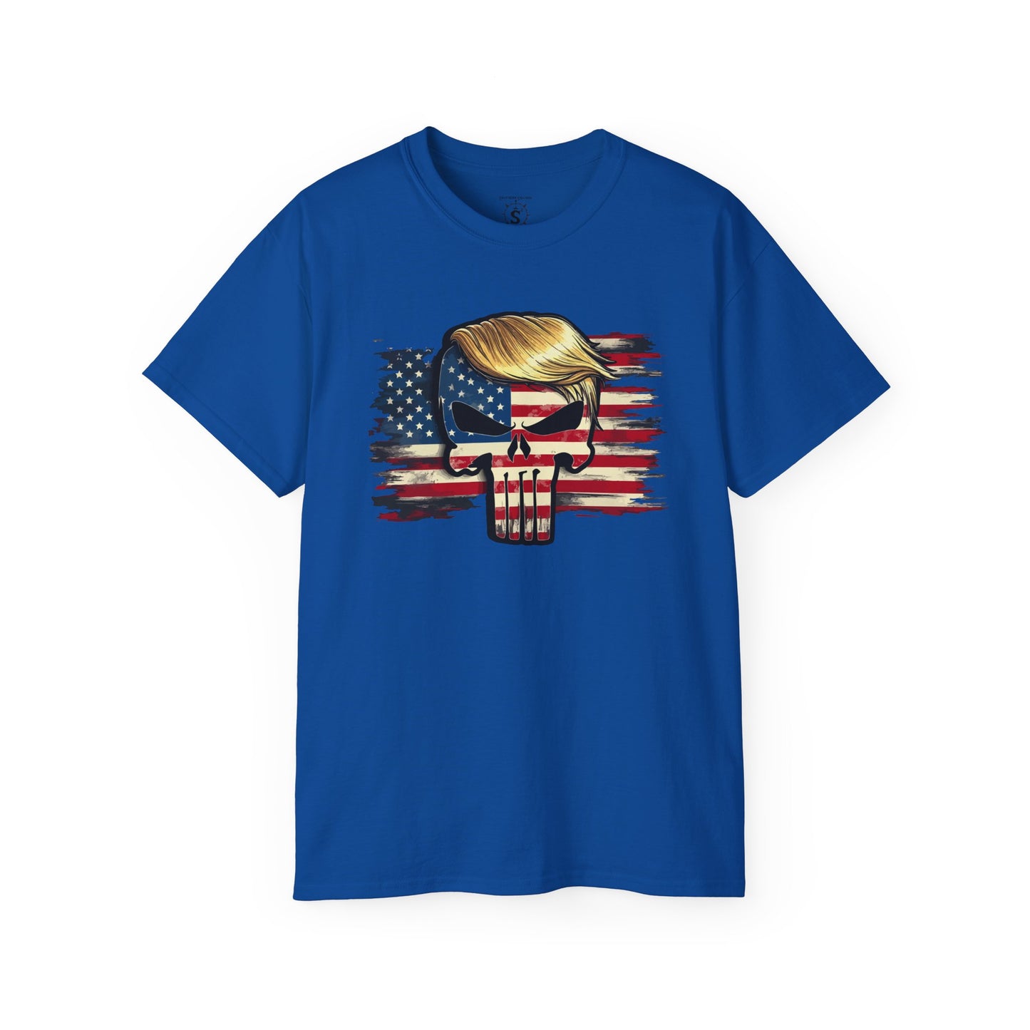 T-Shirt American Flag Punisher Skull Trump - Unisex Cotton Shirt