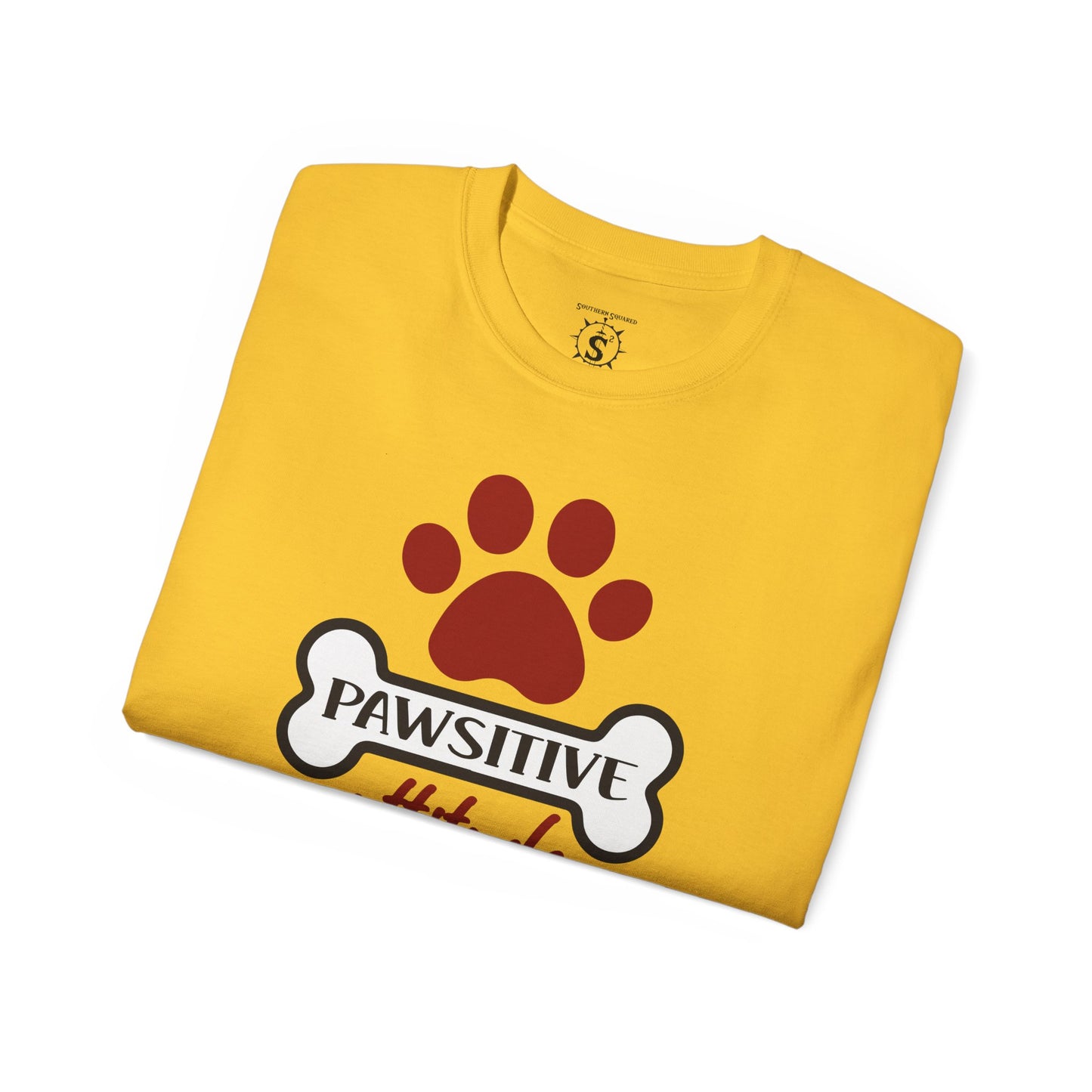 T-Shirt - Pawsitive Attitude Dog Shirt - Unisex Cotton Shirt
