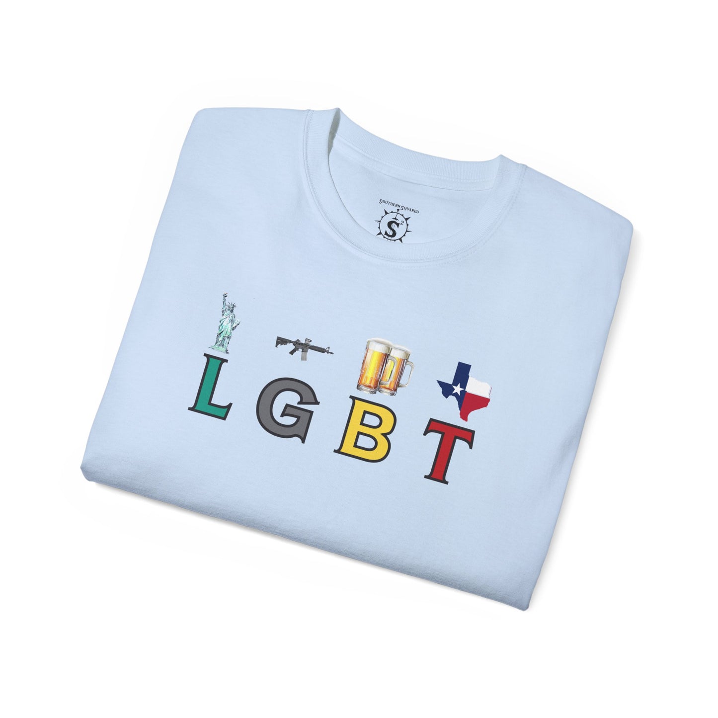 T-Shirt - LGBT: Liberty, Guns, Beer, Texas Unisex Cotton Shirt