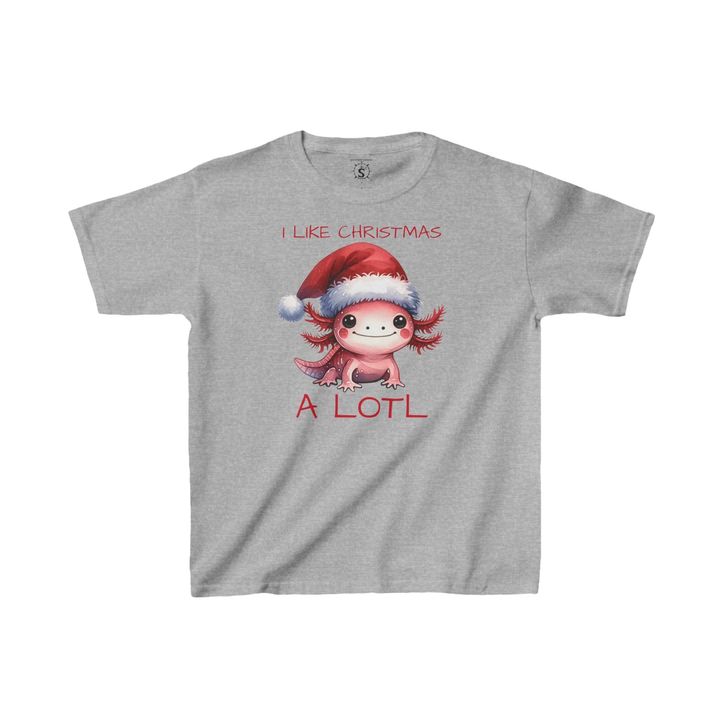 T-Shirt - Christmas Axolotl with Santa Hat - Kids Shirt