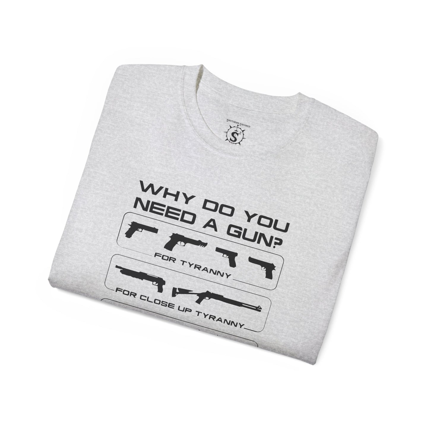 T-Shirt - Why Do You Need A Gun Tyranny Unisex Cotton Shirt