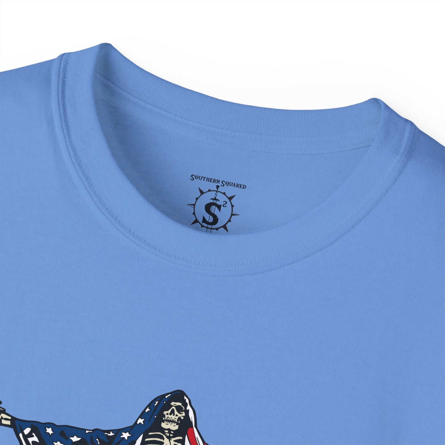 T-Shirt - American As Fuck Dual Wielding Skeleton - Unisex Cotton Shirt