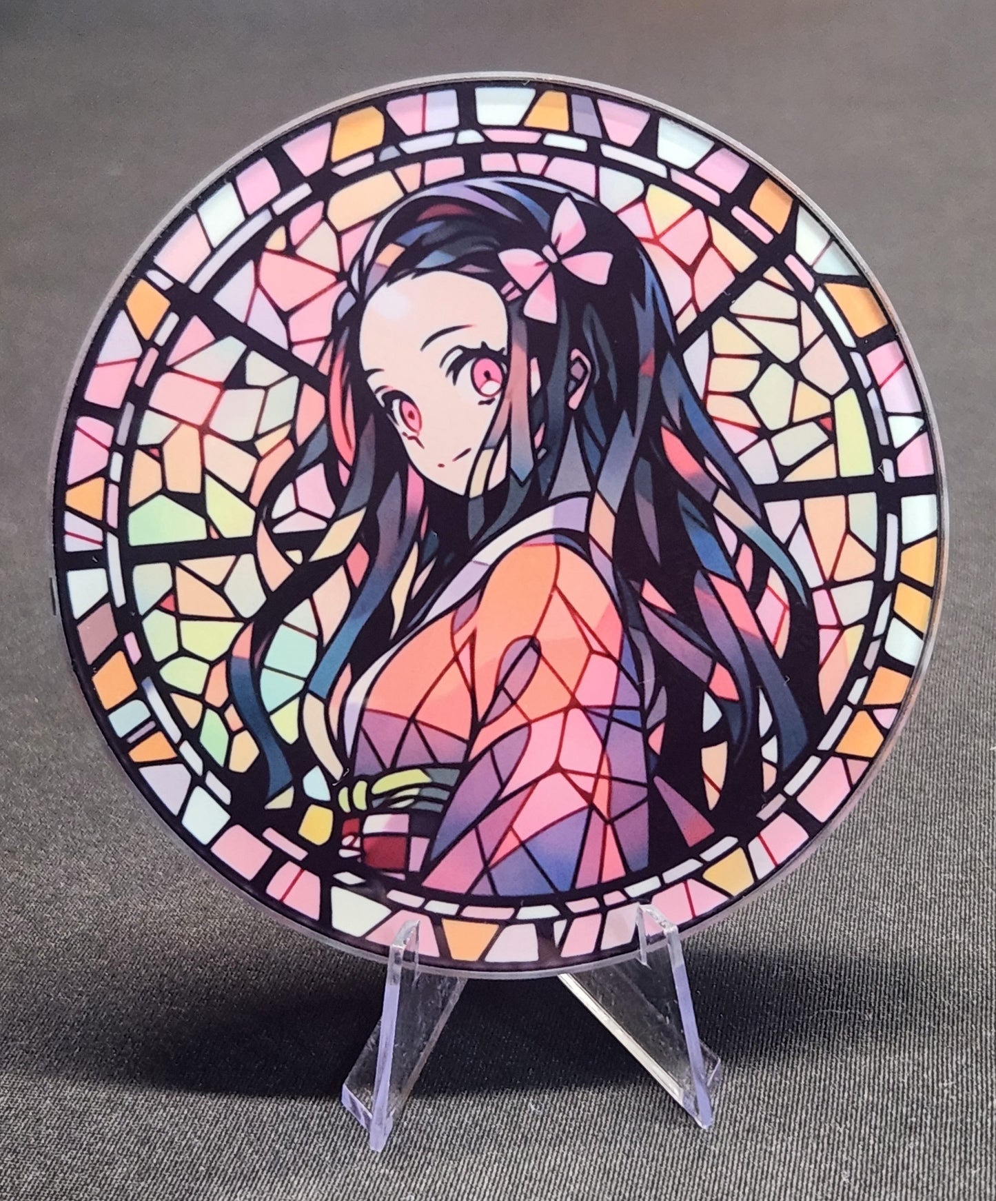 Glass Beverage Coaster (Demon Slayer, Anime, Nezuko)