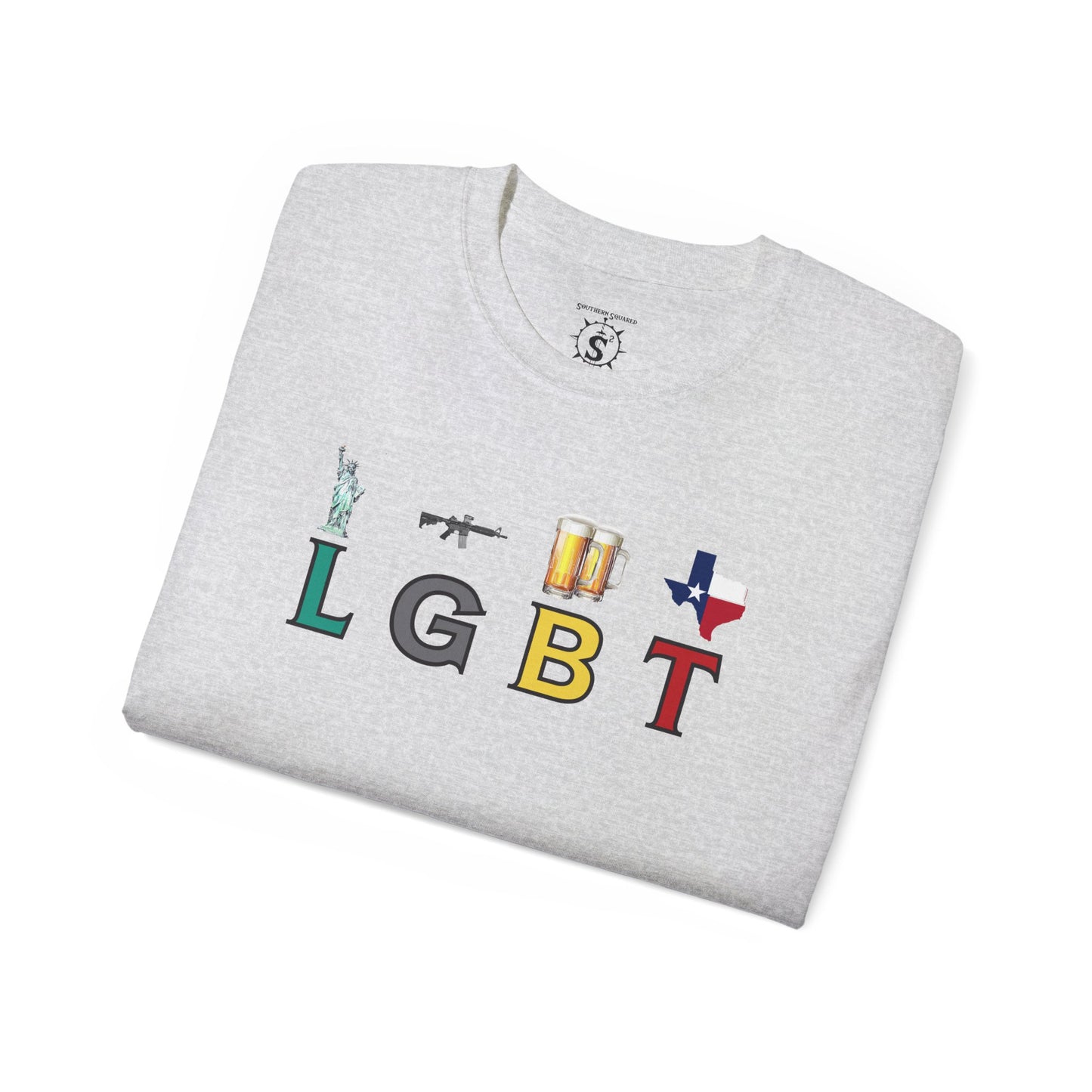 T-Shirt - LGBT: Liberty, Guns, Beer, Texas Unisex Cotton Shirt