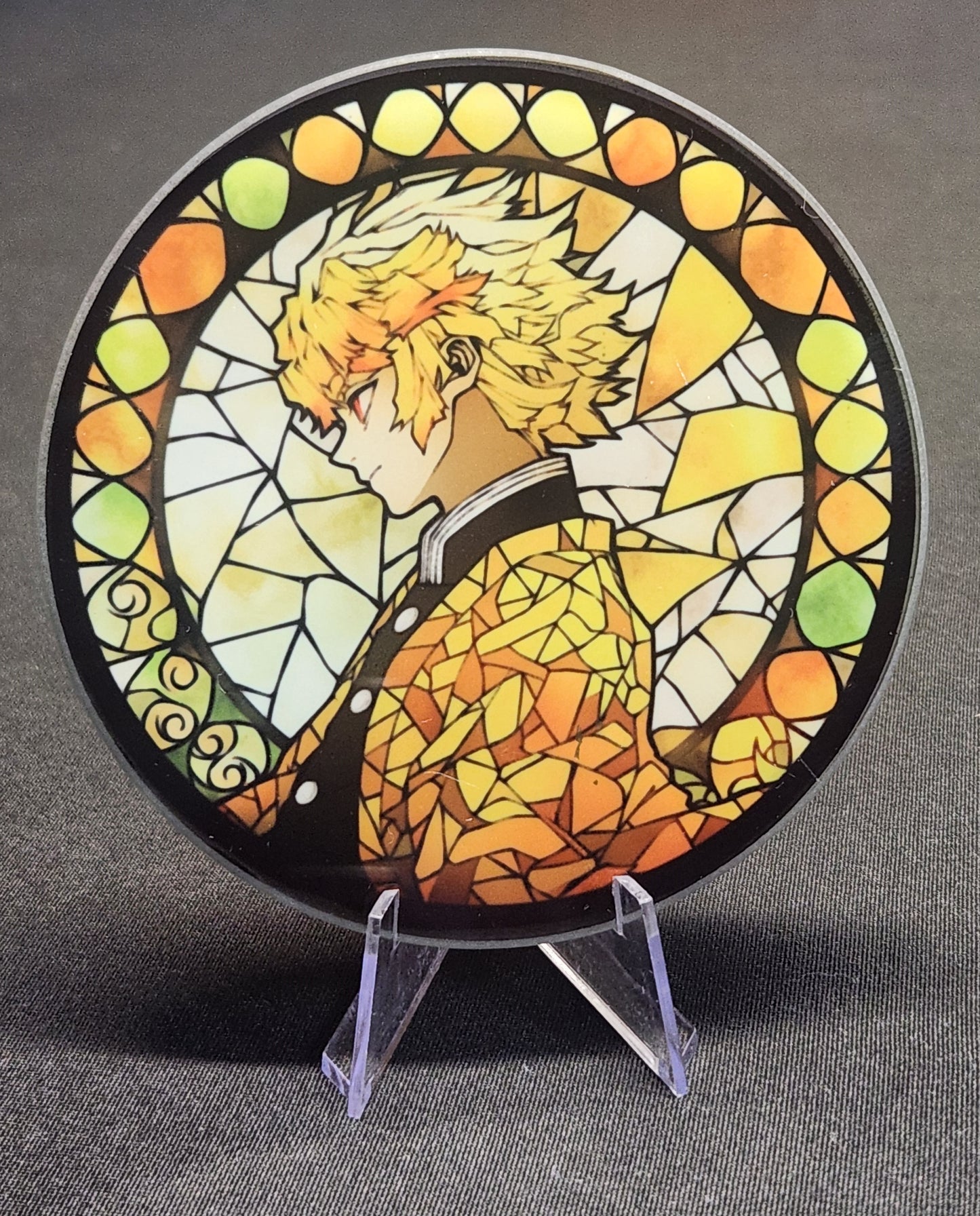 Glass Beverage Coaster (Demon Slayer, Anime, Zenitsu)