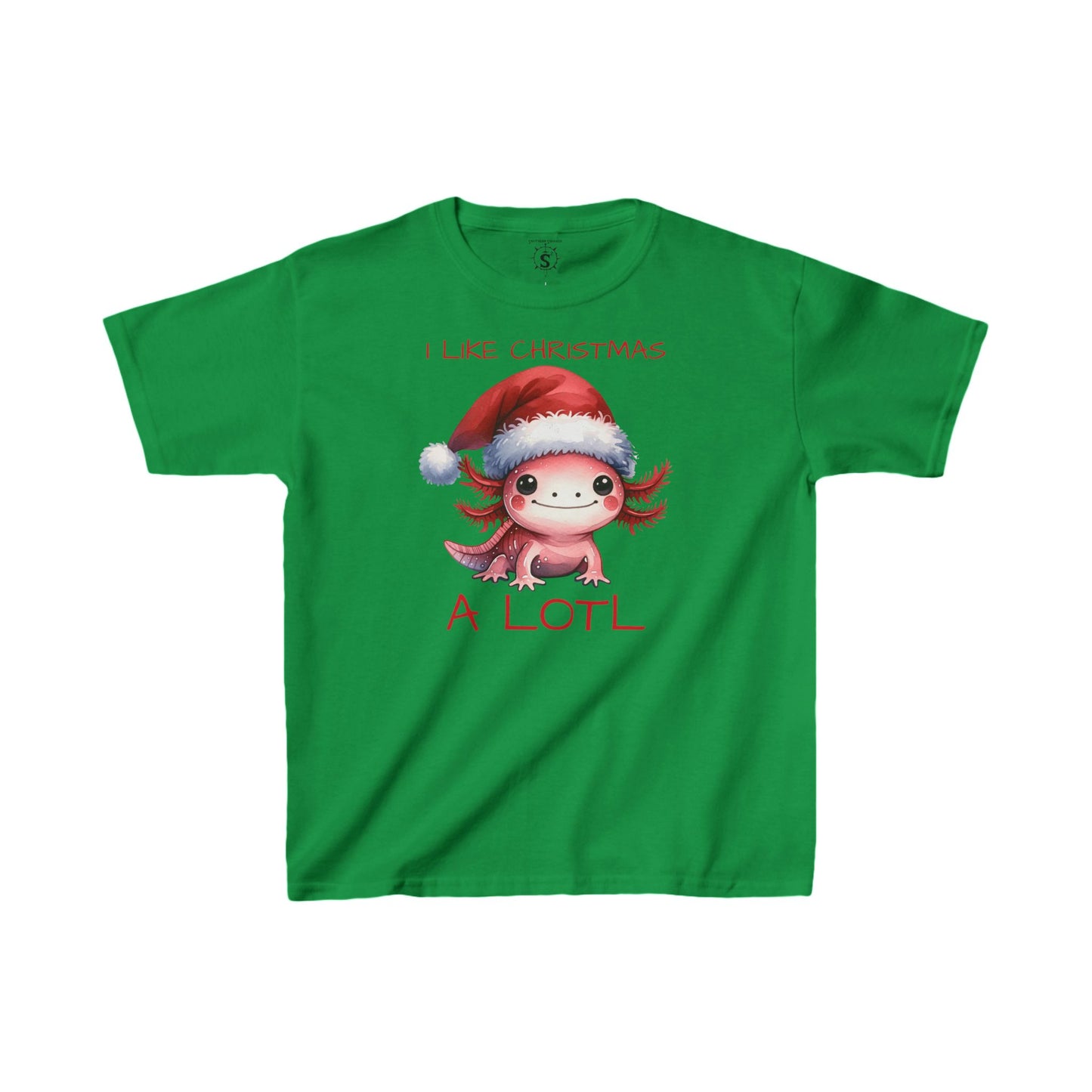 T-Shirt - Christmas Axolotl with Santa Hat - Kids Shirt