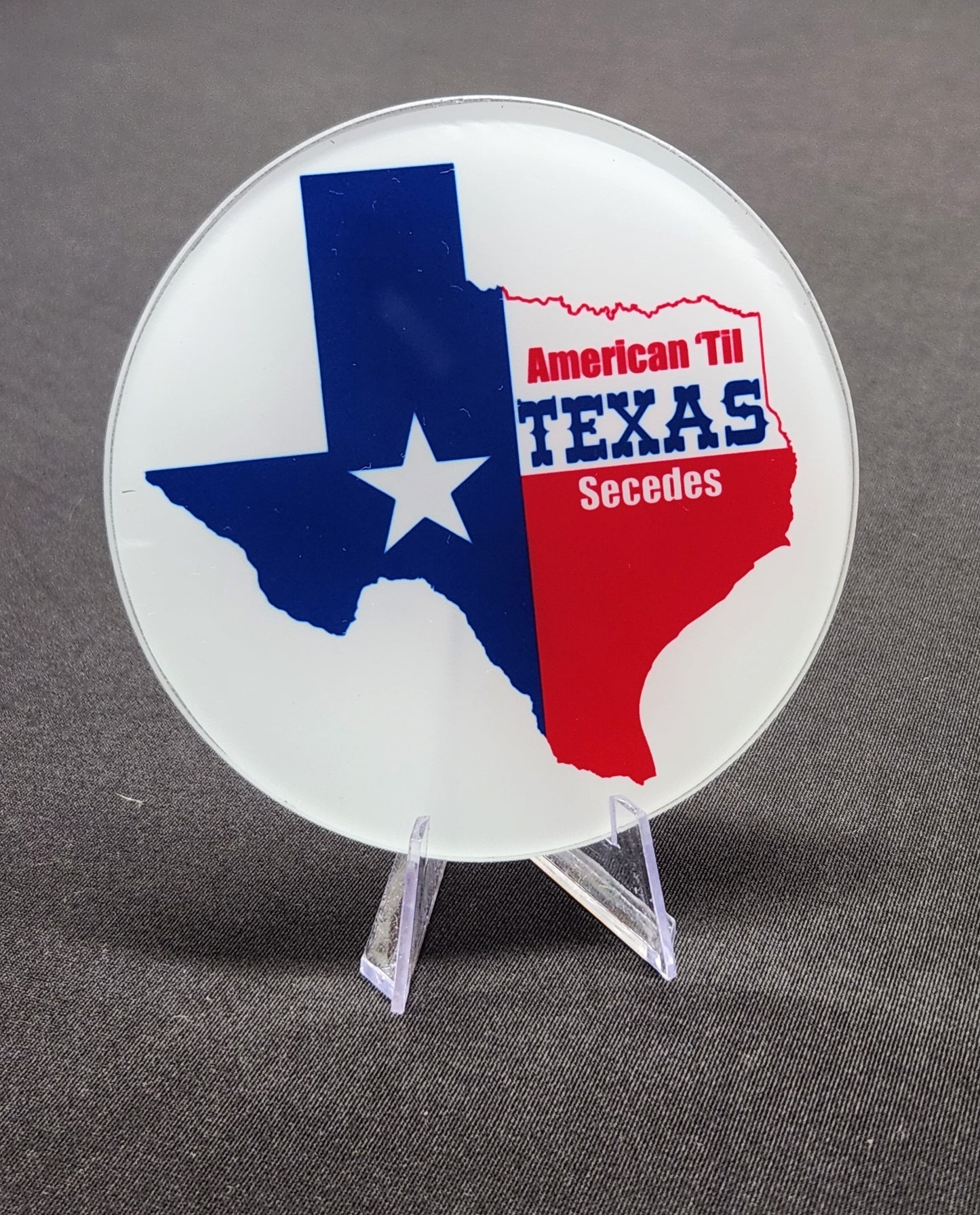 Glass Beverage Coaster (Patriotic, Texas, TX Secedes)
