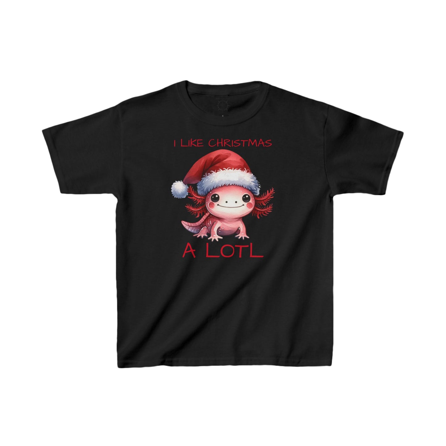 T-Shirt - Christmas Axolotl with Santa Hat - Kids Shirt