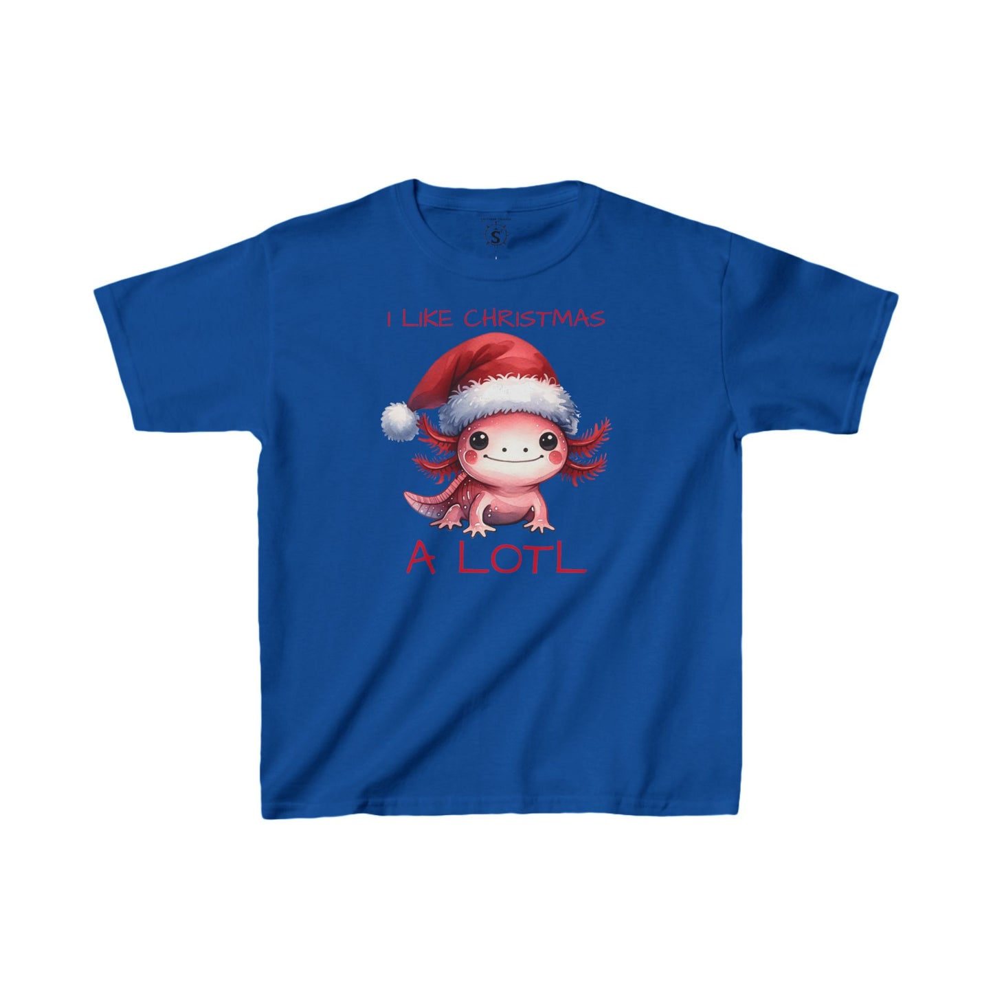 T-Shirt - Christmas Axolotl with Santa Hat - Kids Shirt