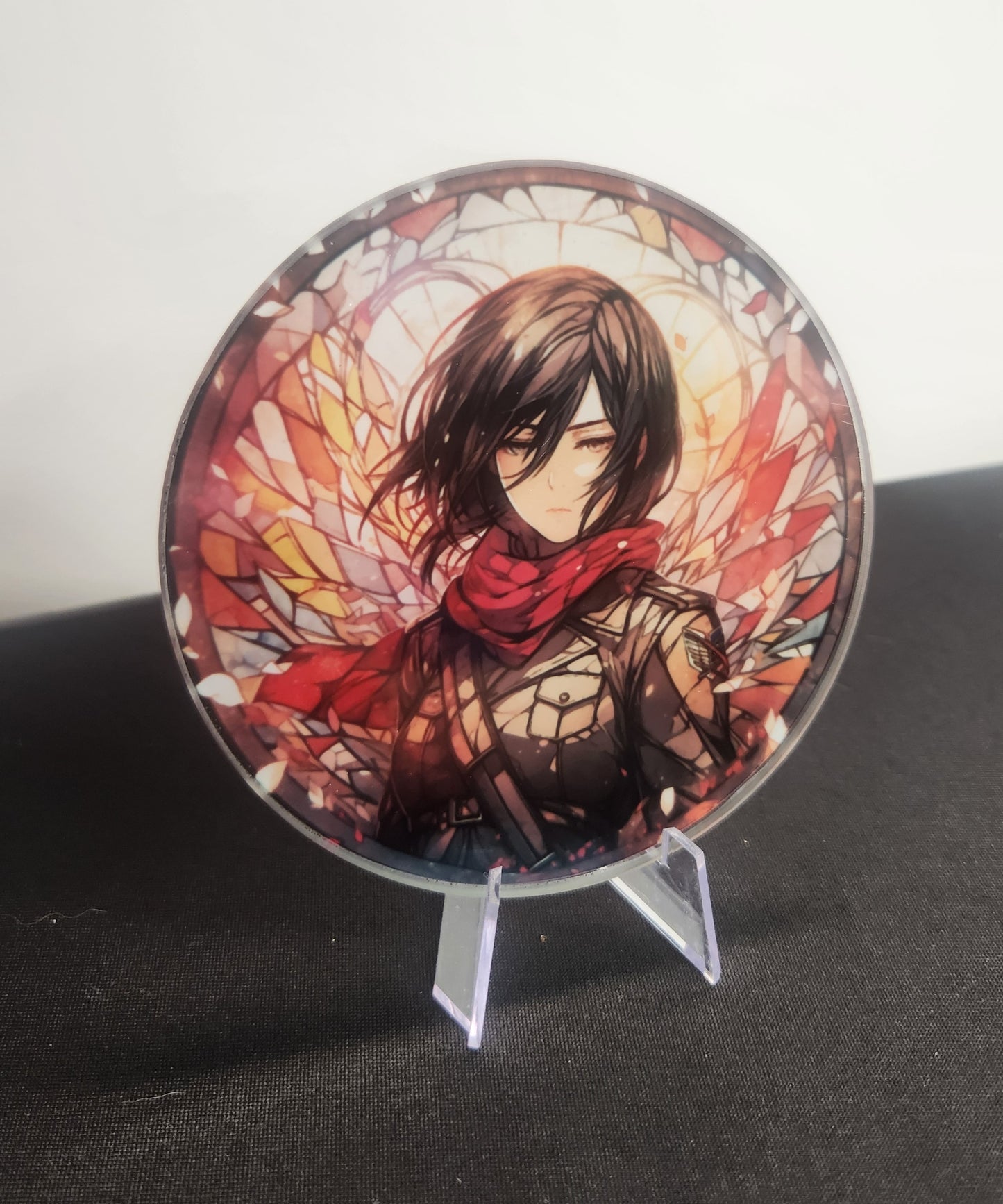 Glass Beverage Coaster (Attack on Titan, Anime, Mikasa)