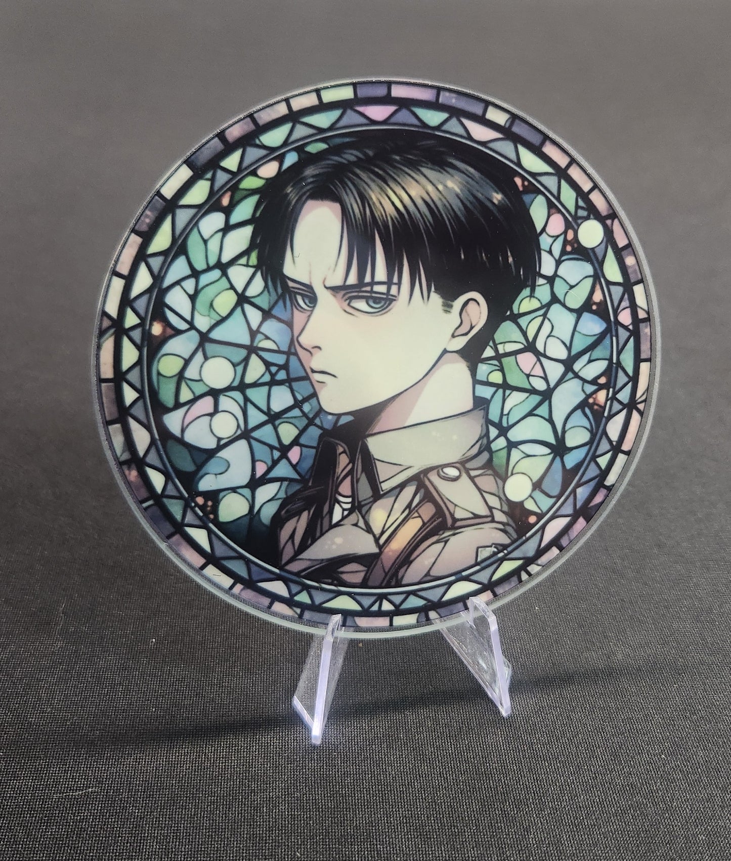 Glass Beverage Coaster (Attack on Titan, Anime, Levi)