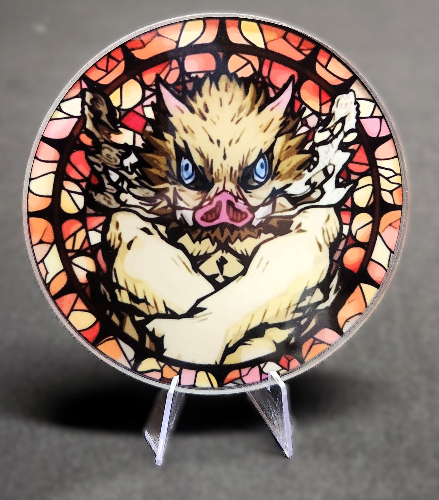 Glass Beverage Coaster (Demon Slayer, Anime, Inosuke)