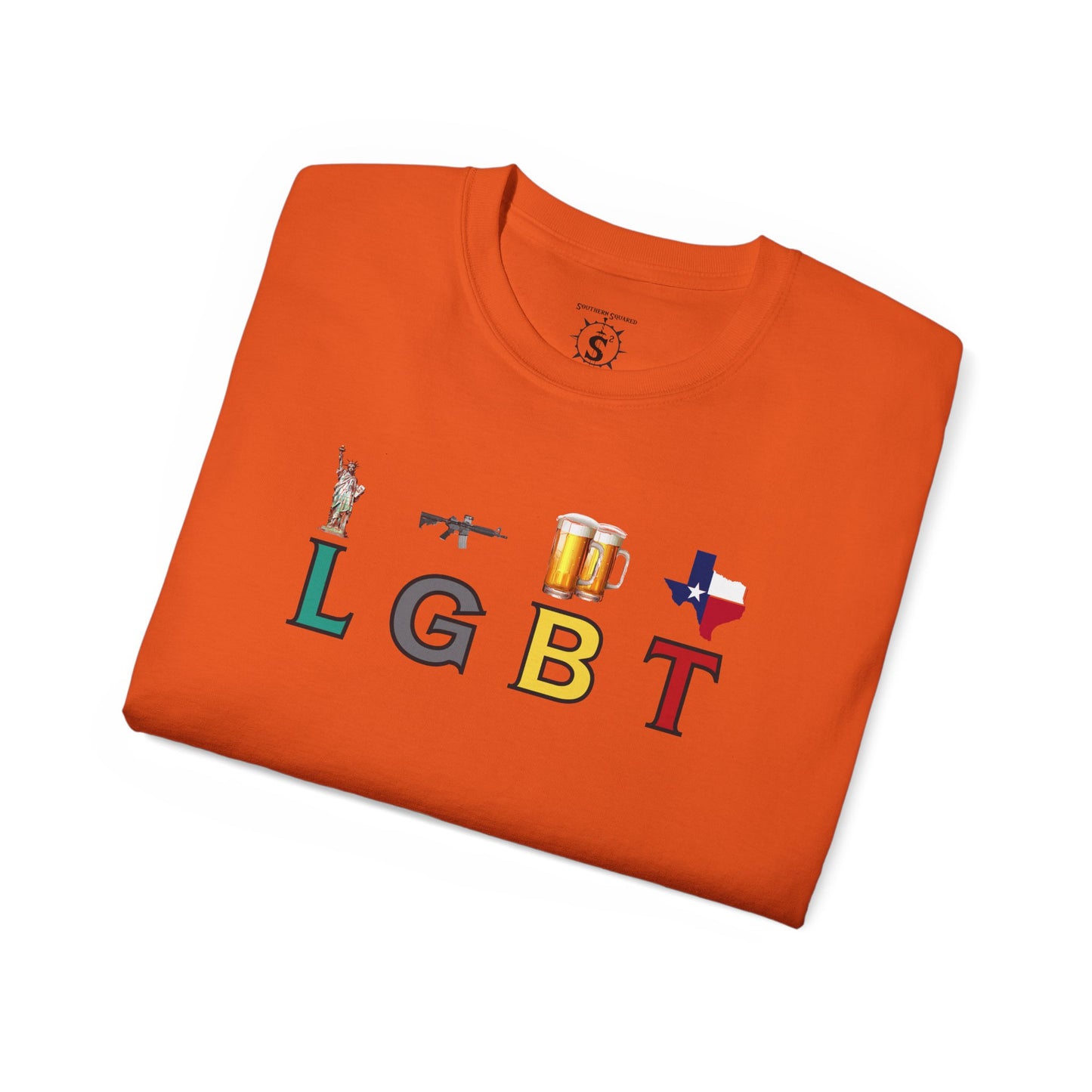 T-Shirt - LGBT: Liberty, Guns, Beer, Texas Unisex Cotton Shirt