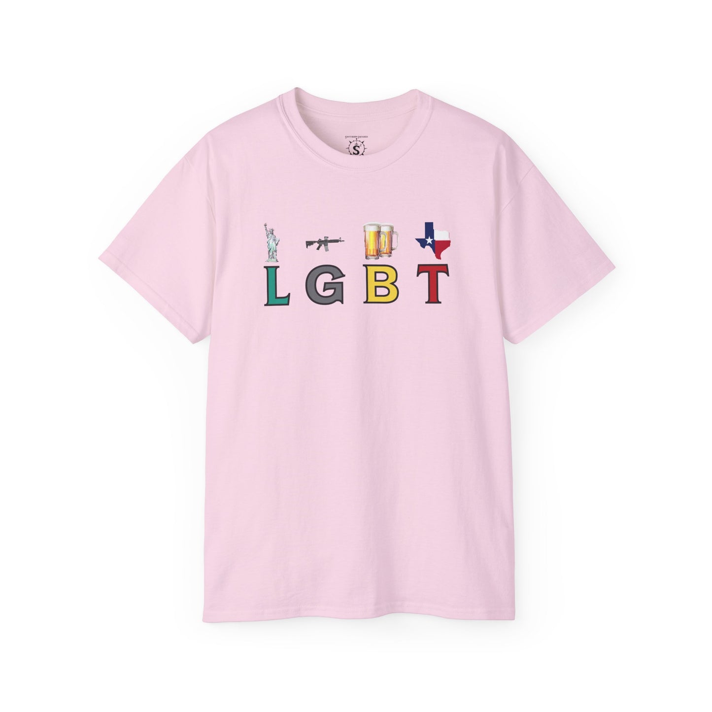 T-Shirt - LGBT: Liberty, Guns, Beer, Texas Unisex Cotton Shirt