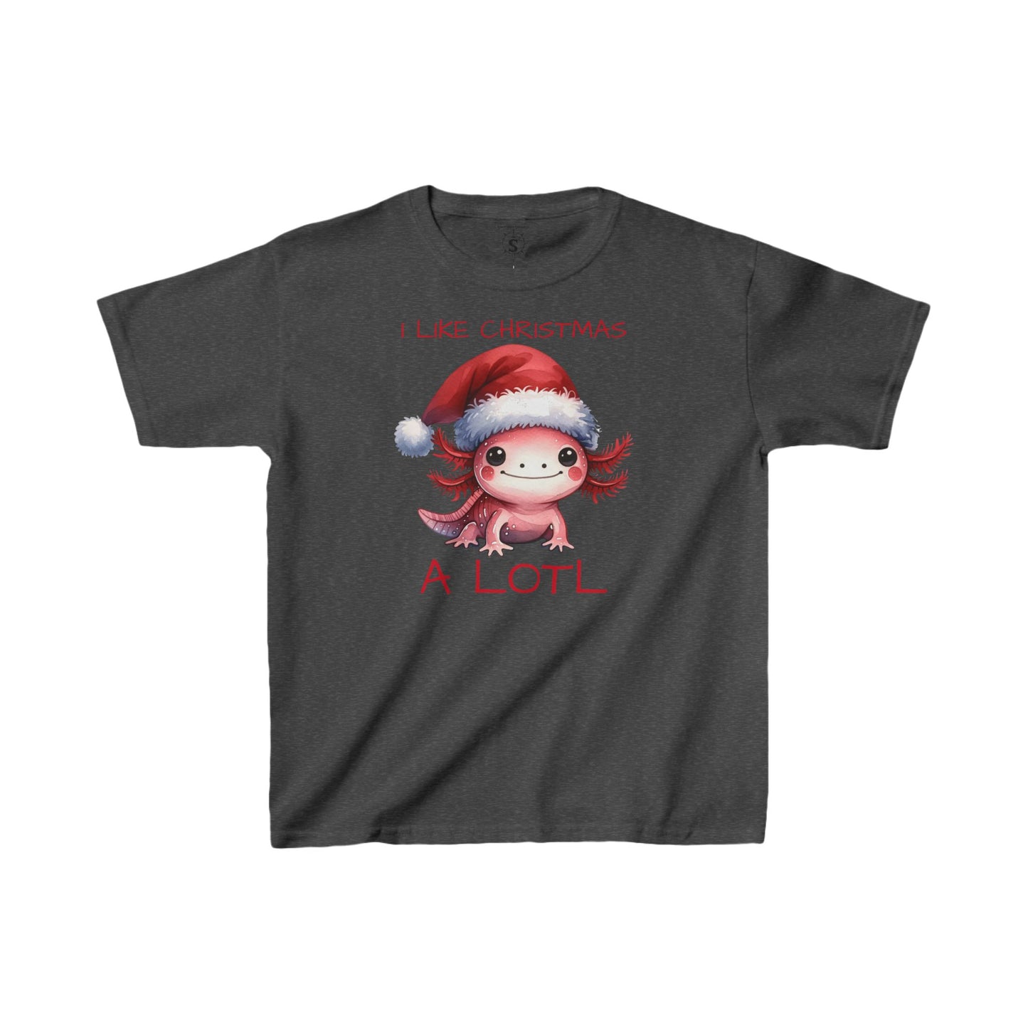 T-Shirt - Christmas Axolotl with Santa Hat - Kids Shirt