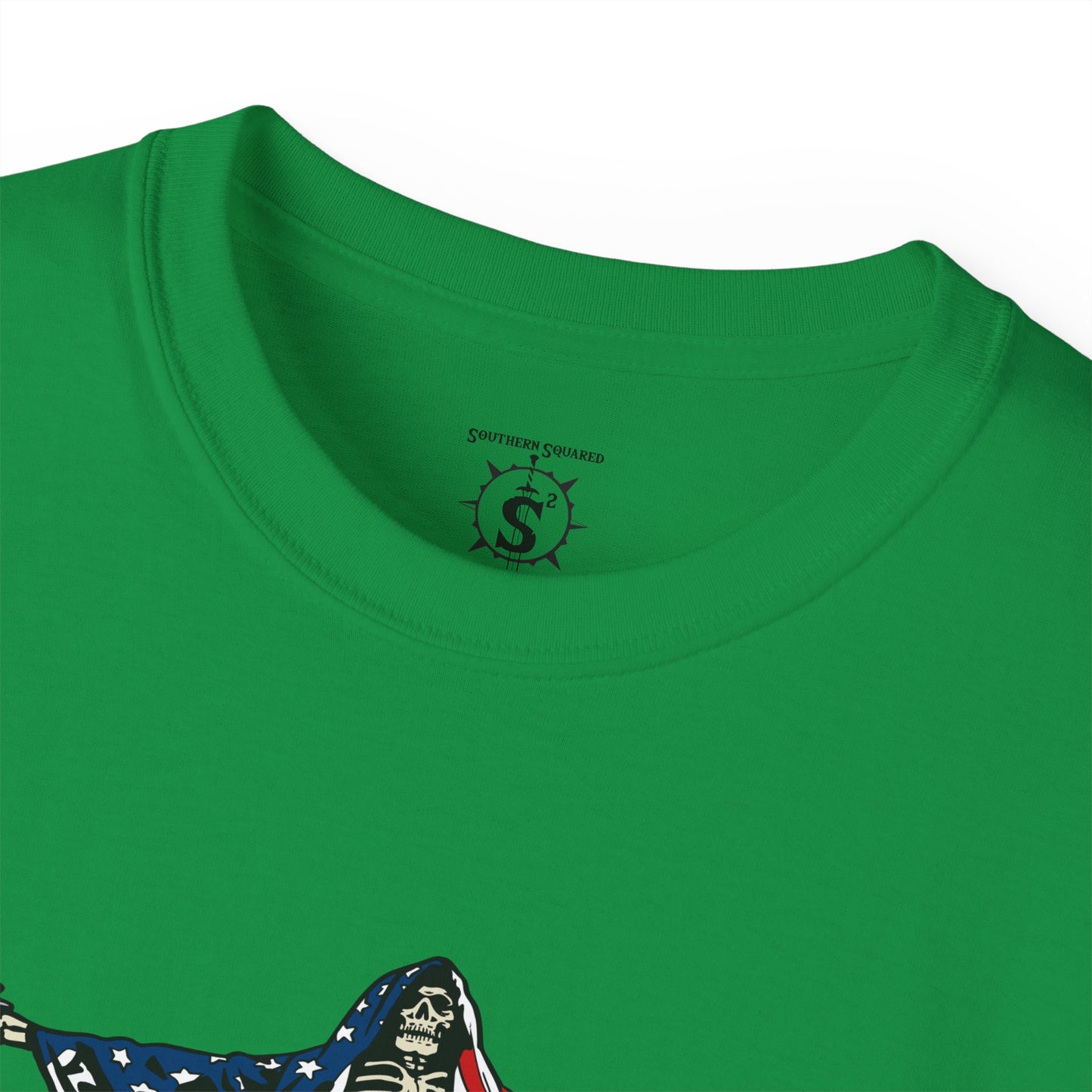 T-Shirt - American As Fuck Dual Wielding Skeleton - Unisex Cotton Shirt