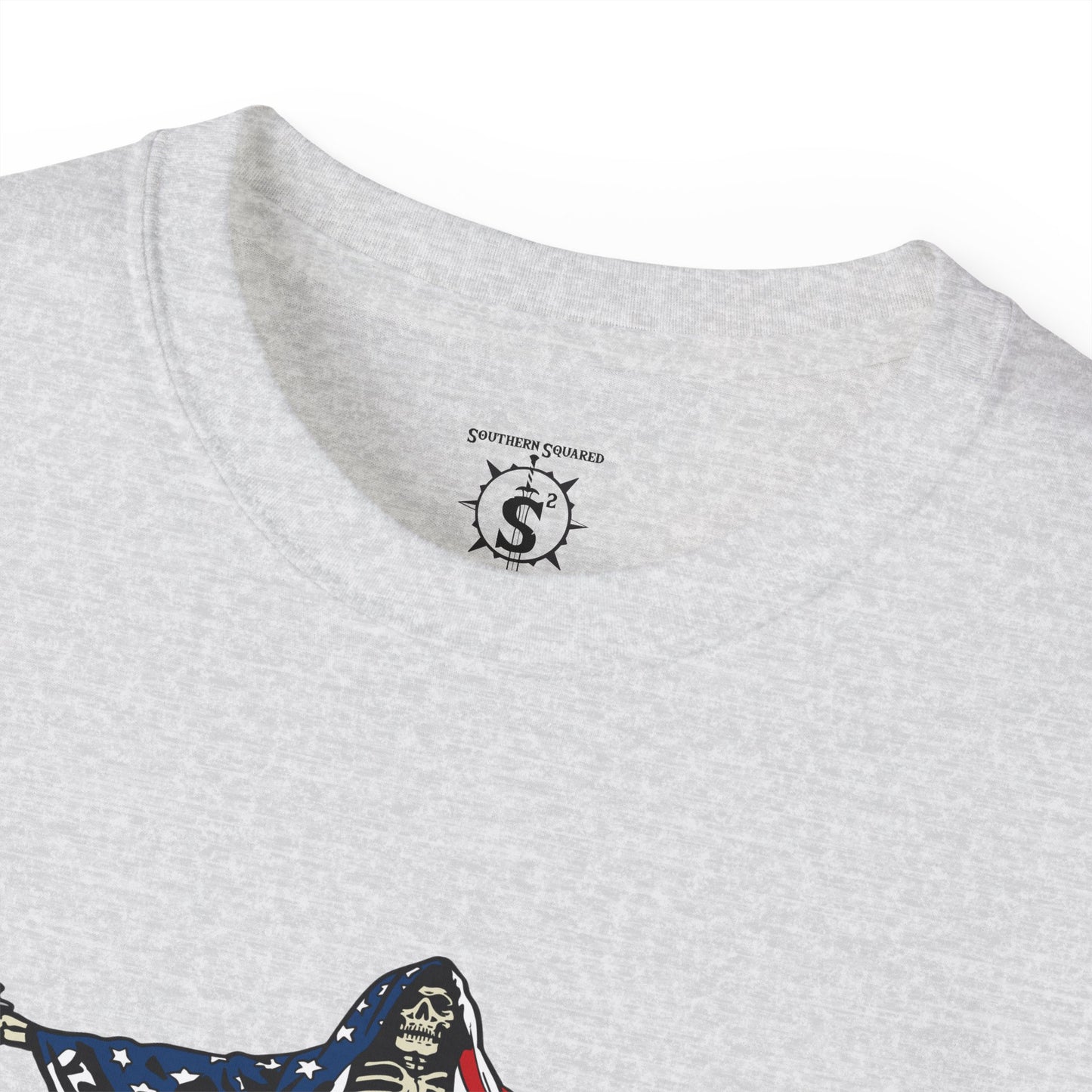 T-Shirt - American As Fuck Dual Wielding Skeleton - Unisex Cotton Shirt