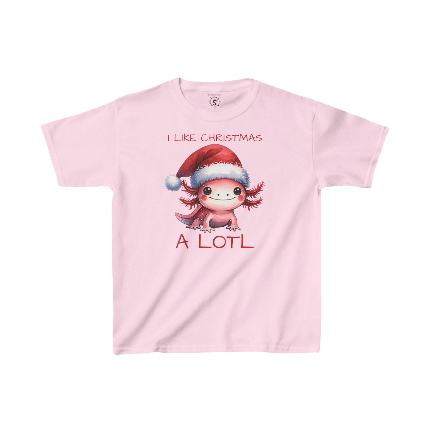 T-Shirt - Christmas Axolotl with Santa Hat - Kids Shirt