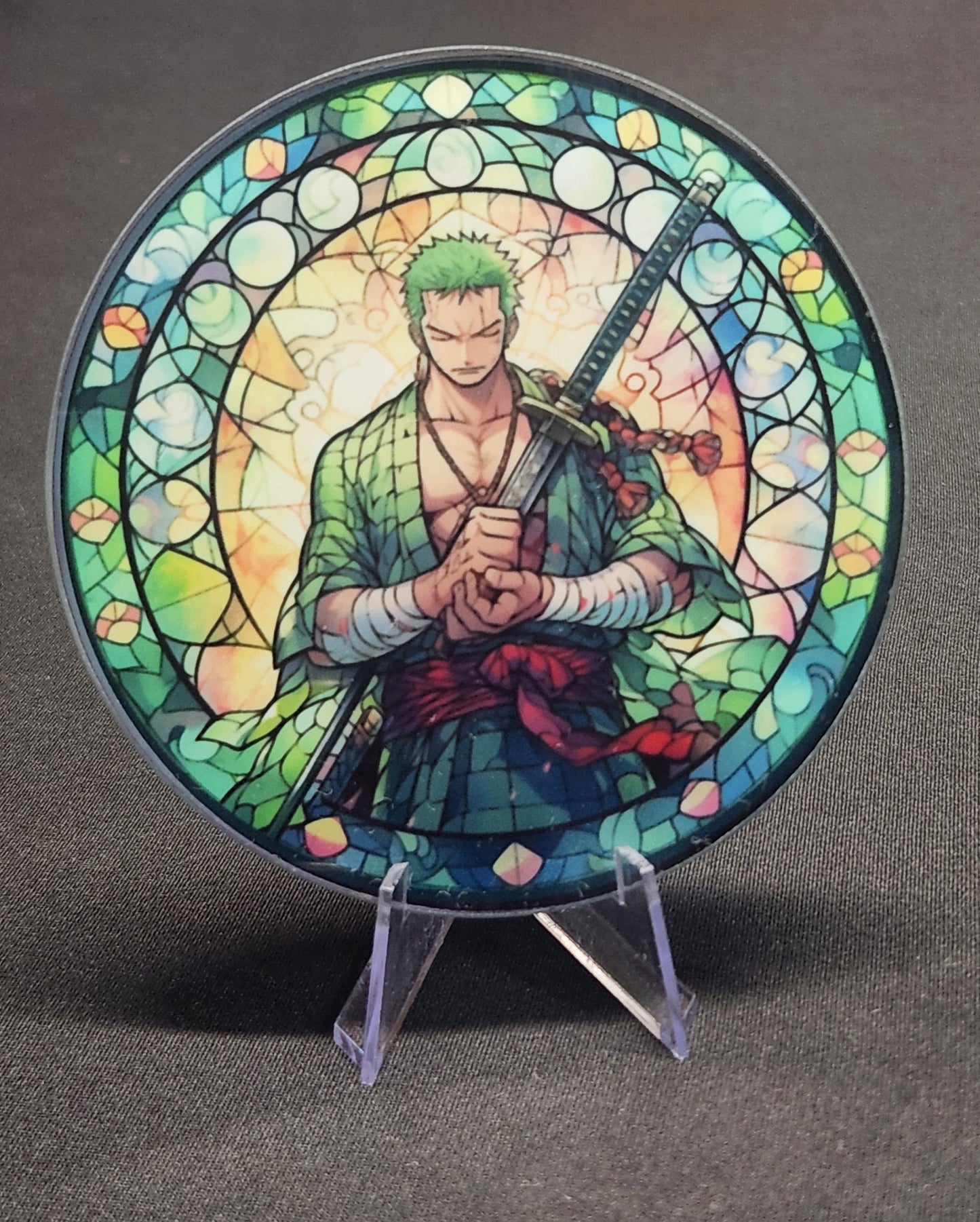 Glass Beverage Coaster (One Piece, Anime, Zoro)