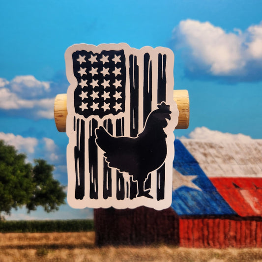 Sticker: Farm/Homestead (American Flag Chicken)