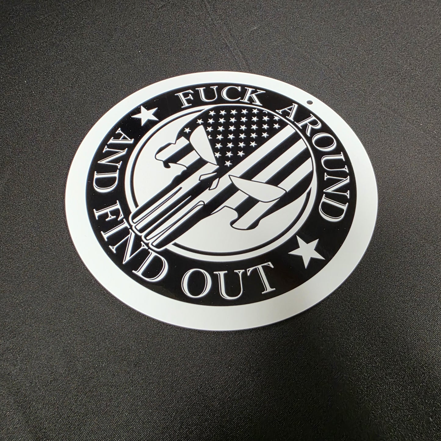 Metal Signs 8" Round (FAAFO Punisher)