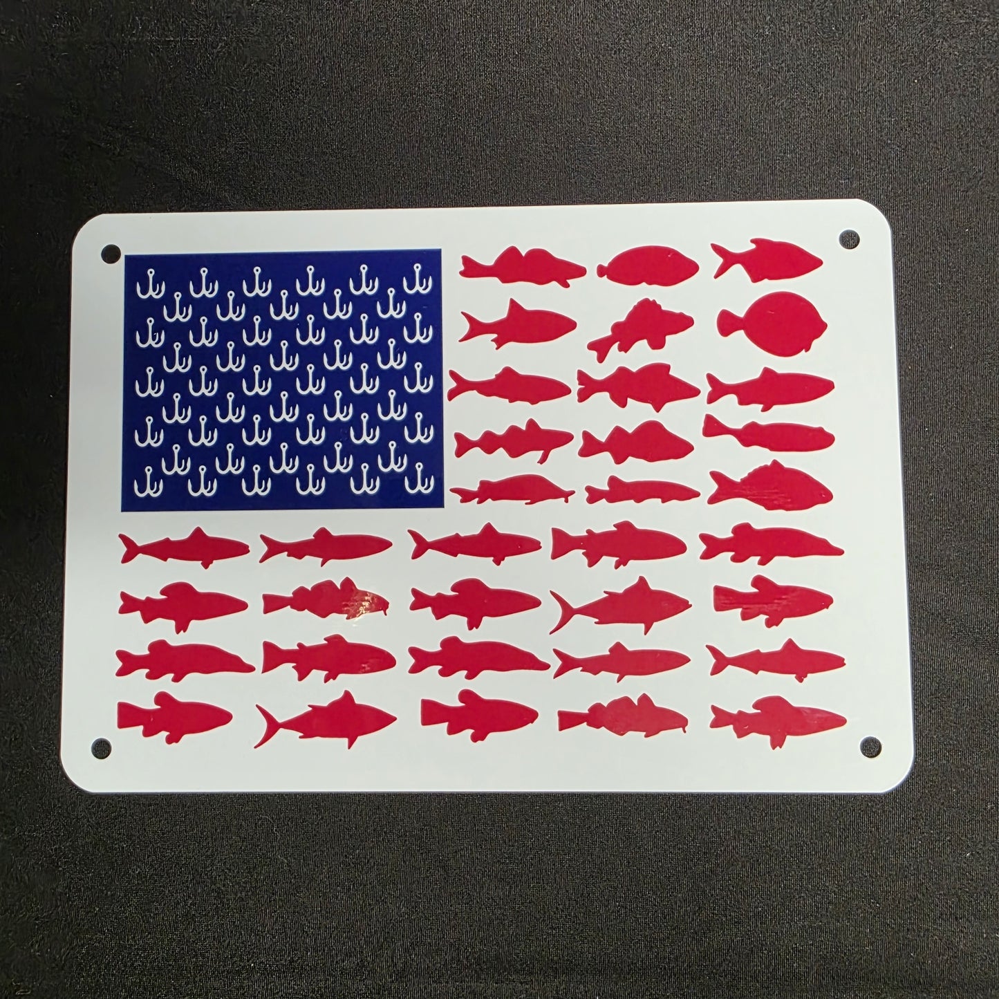 Metal Signs 7"x10" (USA Fishing Flag)