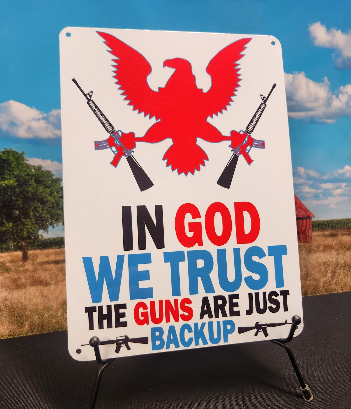 Metal Signs 7"x10" (In God We Trust the Guns are Just Backup)