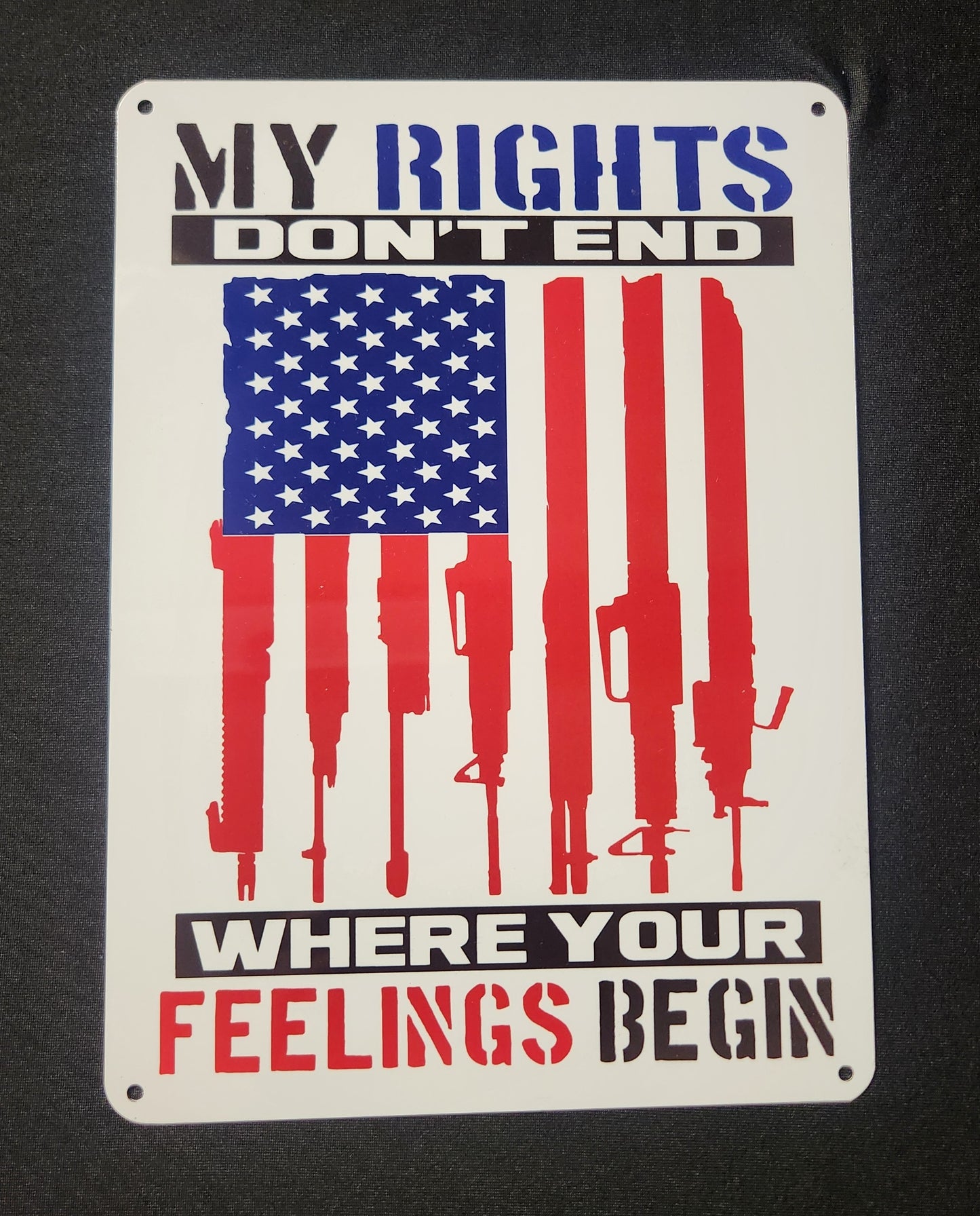 Metal Signs 7"x10" (My Rights Don't End Where Your Feelings Begin)