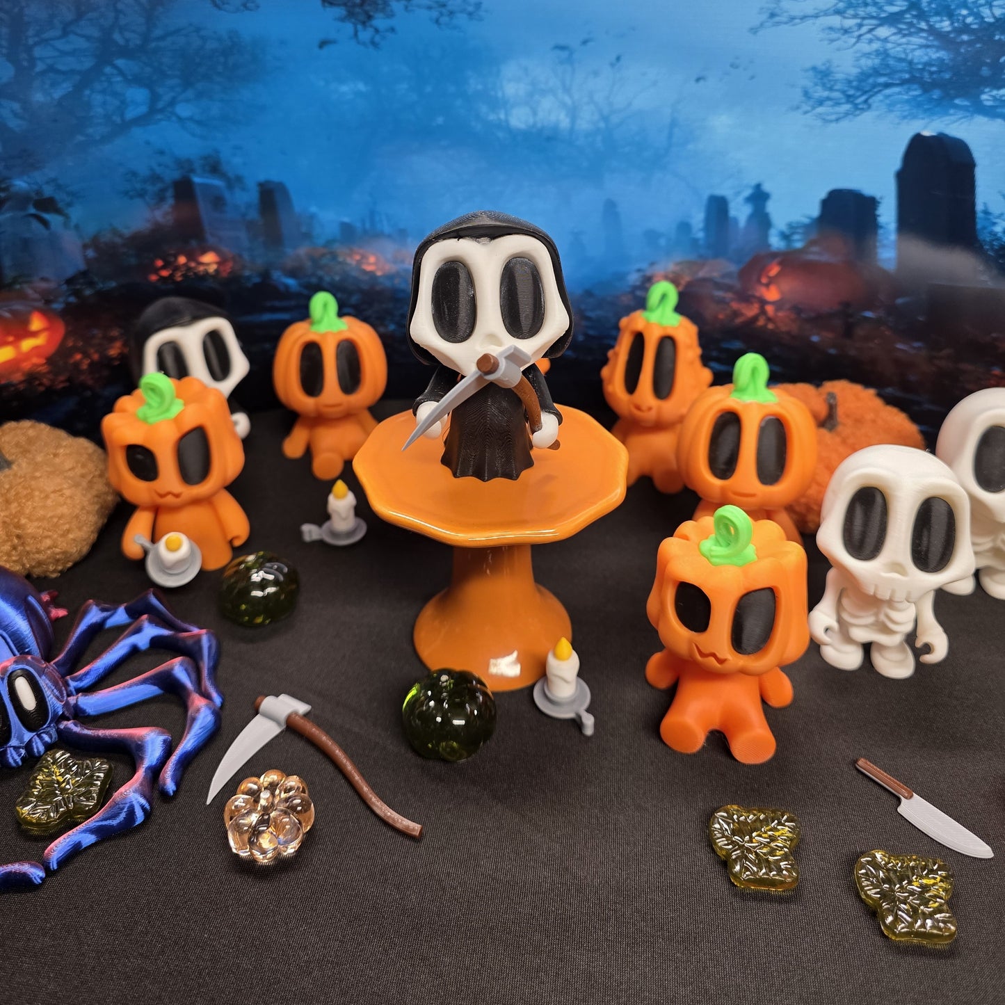 Halloween Blob Skeleton Friends (Grim Reaper)
