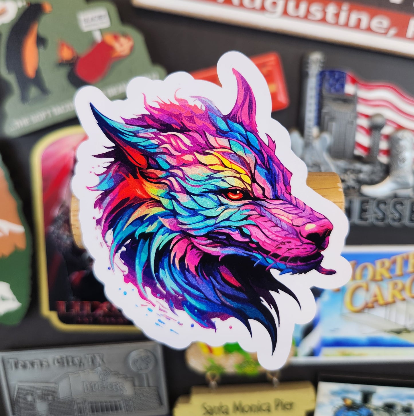 Sticker: Adorable (Synthwave Wolf)