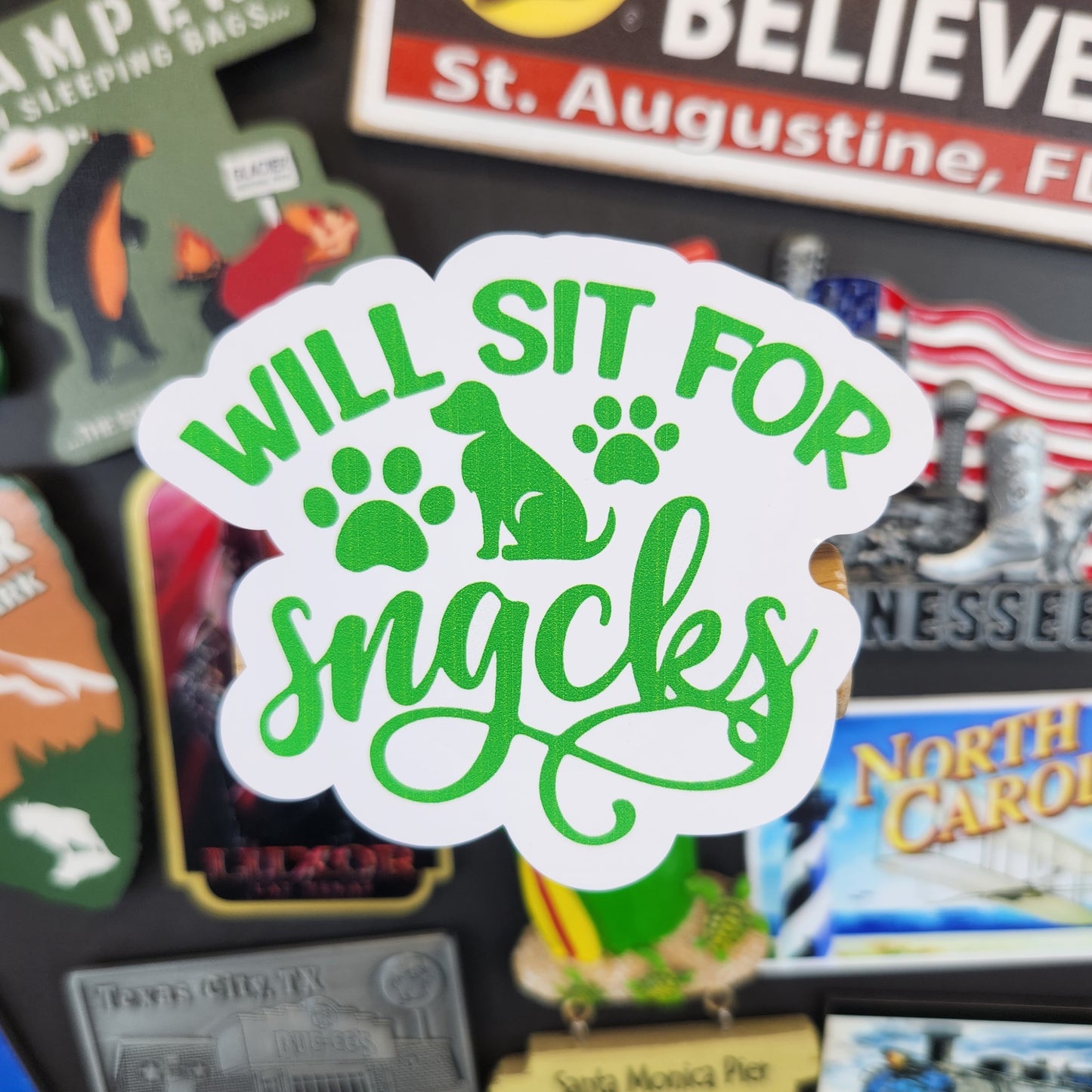 Sticker: Adorable (Will Sit for Snackys)