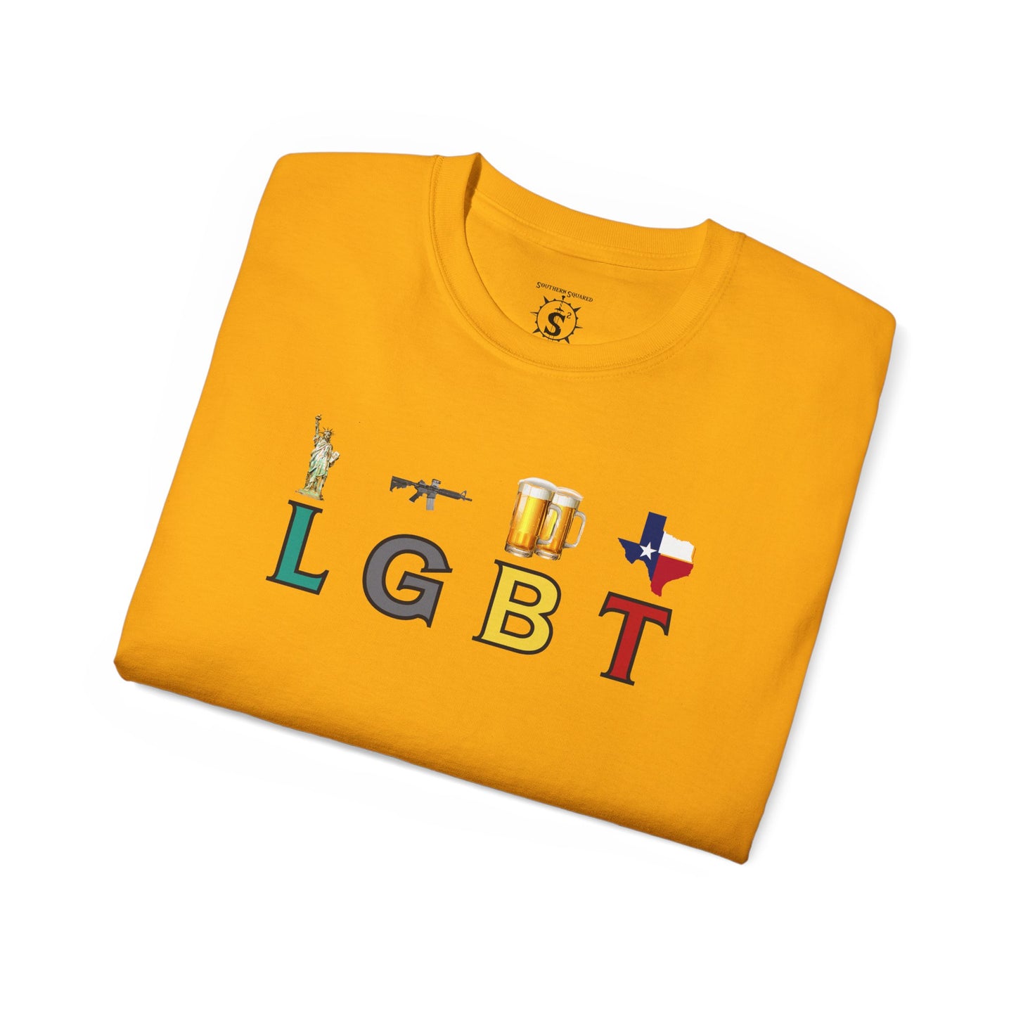 T-Shirt - LGBT: Liberty, Guns, Beer, Texas Unisex Cotton Shirt