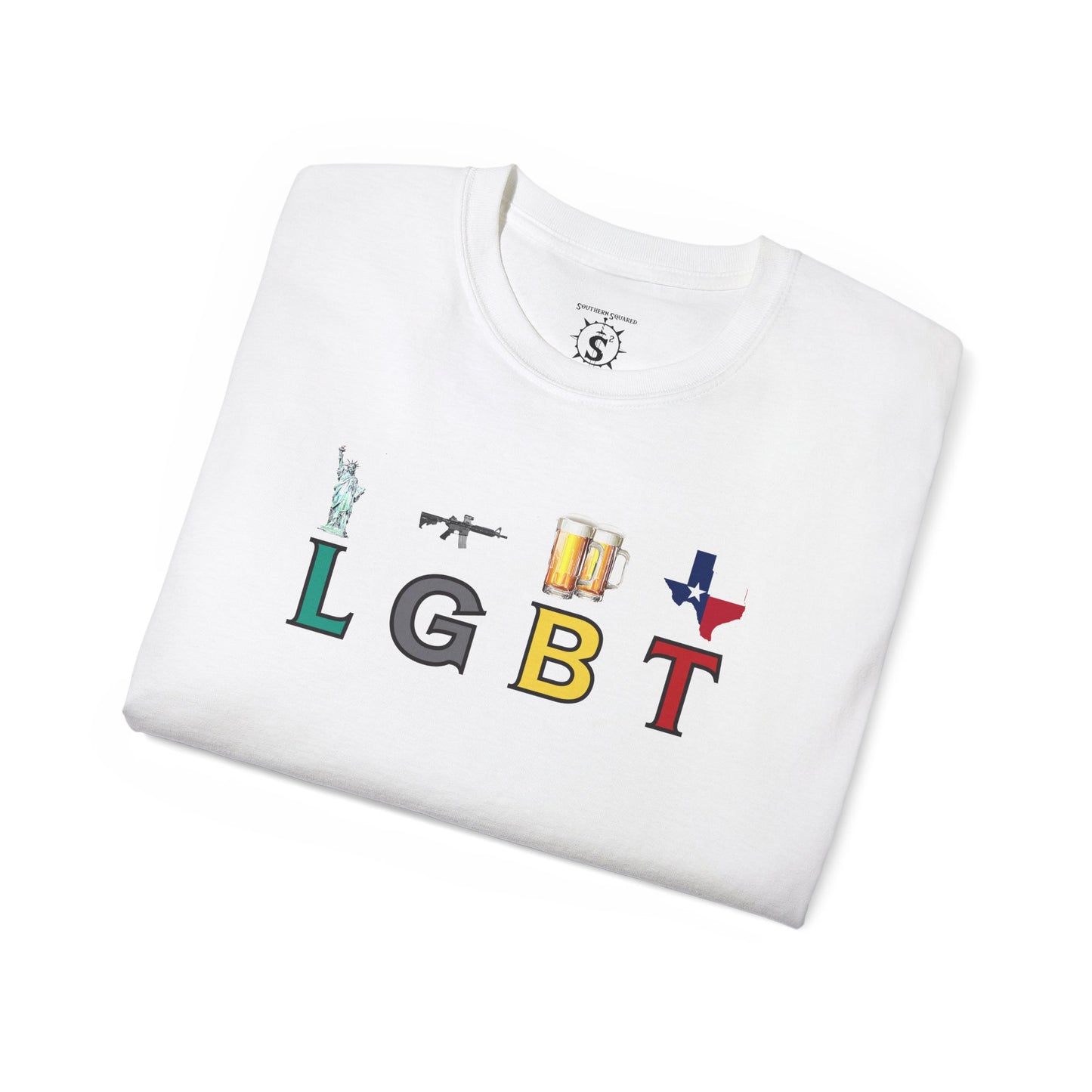 T-Shirt - LGBT: Liberty, Guns, Beer, Texas Unisex Cotton Shirt