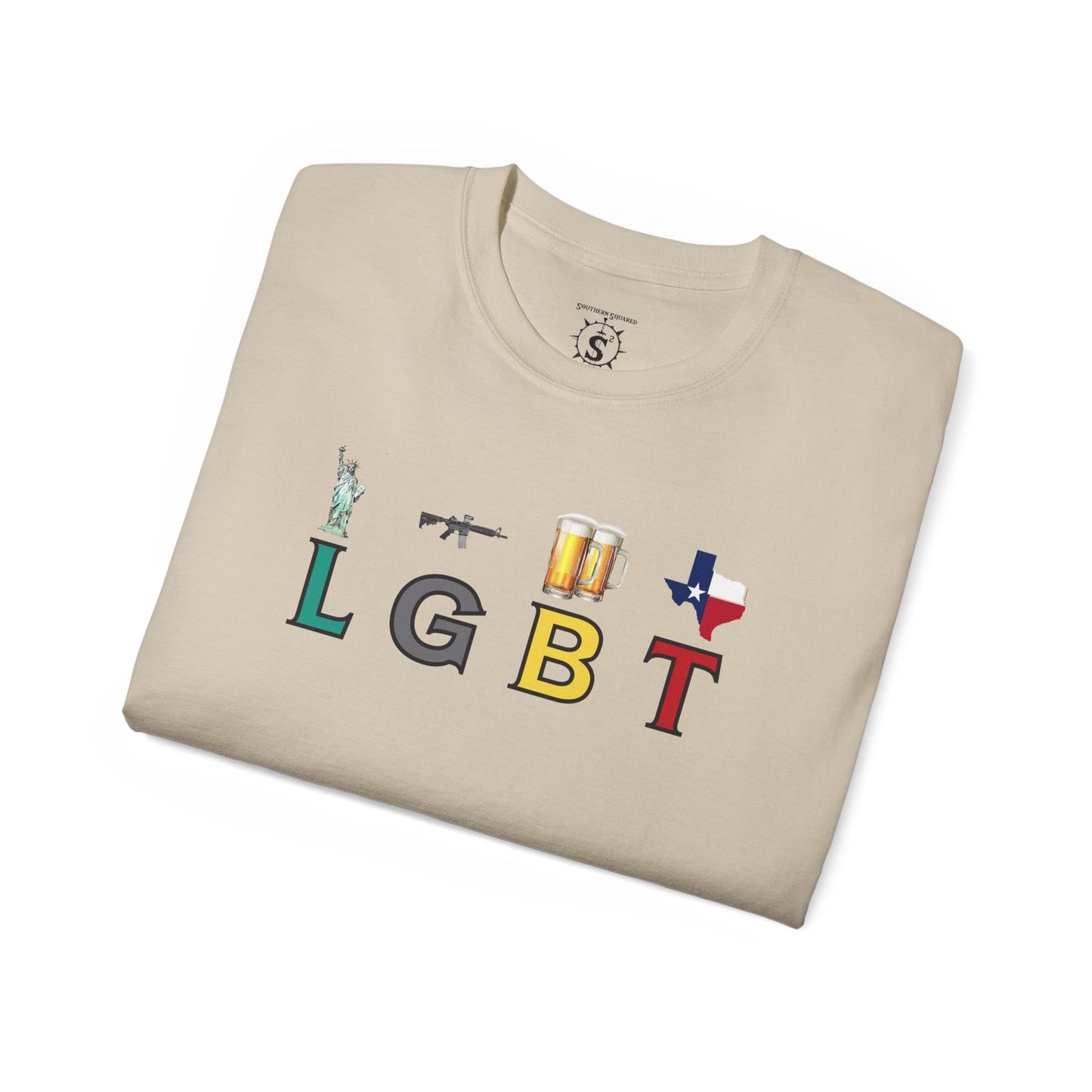 T-Shirt - LGBT: Liberty, Guns, Beer, Texas Unisex Cotton Shirt