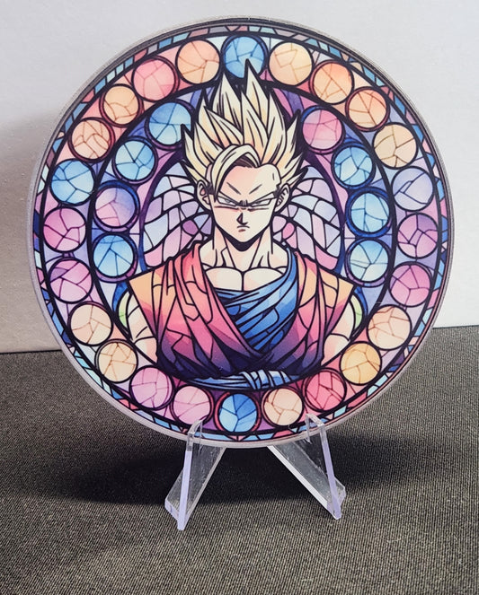 Glass Beverage Coaster (Dragon Ball Z, Anime, Gohan)