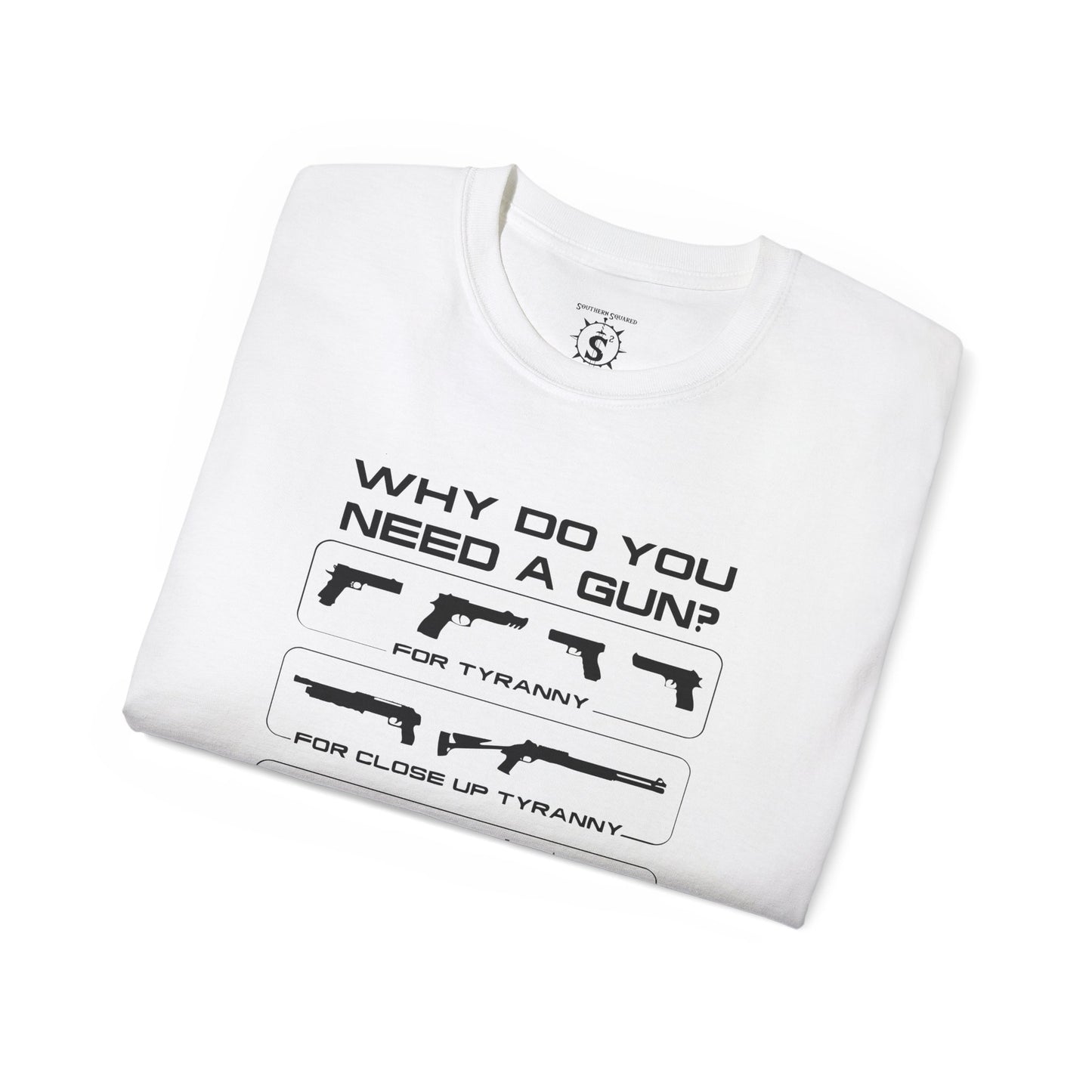 T-Shirt - Why Do You Need A Gun Tyranny Unisex Cotton Shirt