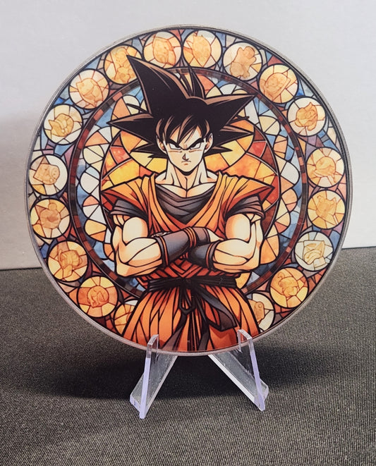 Glass Beverage Coaster (Dragon Ball Z, Anime, Goku)
