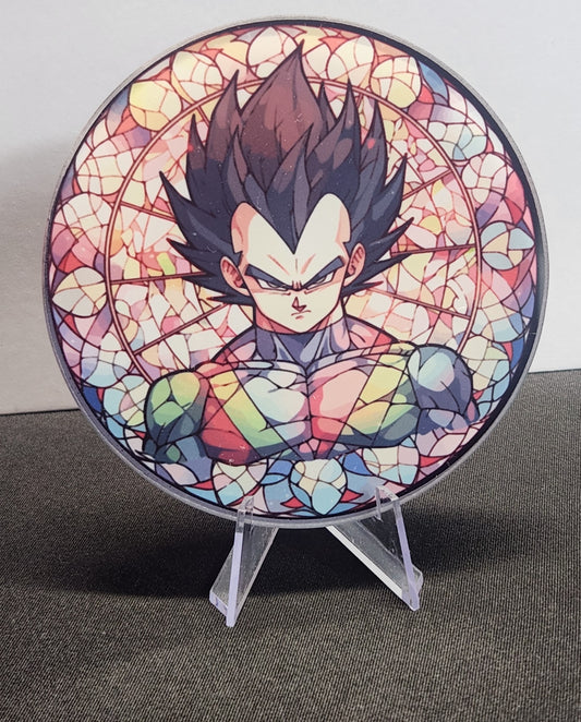 Glass Beverage Coaster (Dragon Ball Z, Anime, Vegeta)