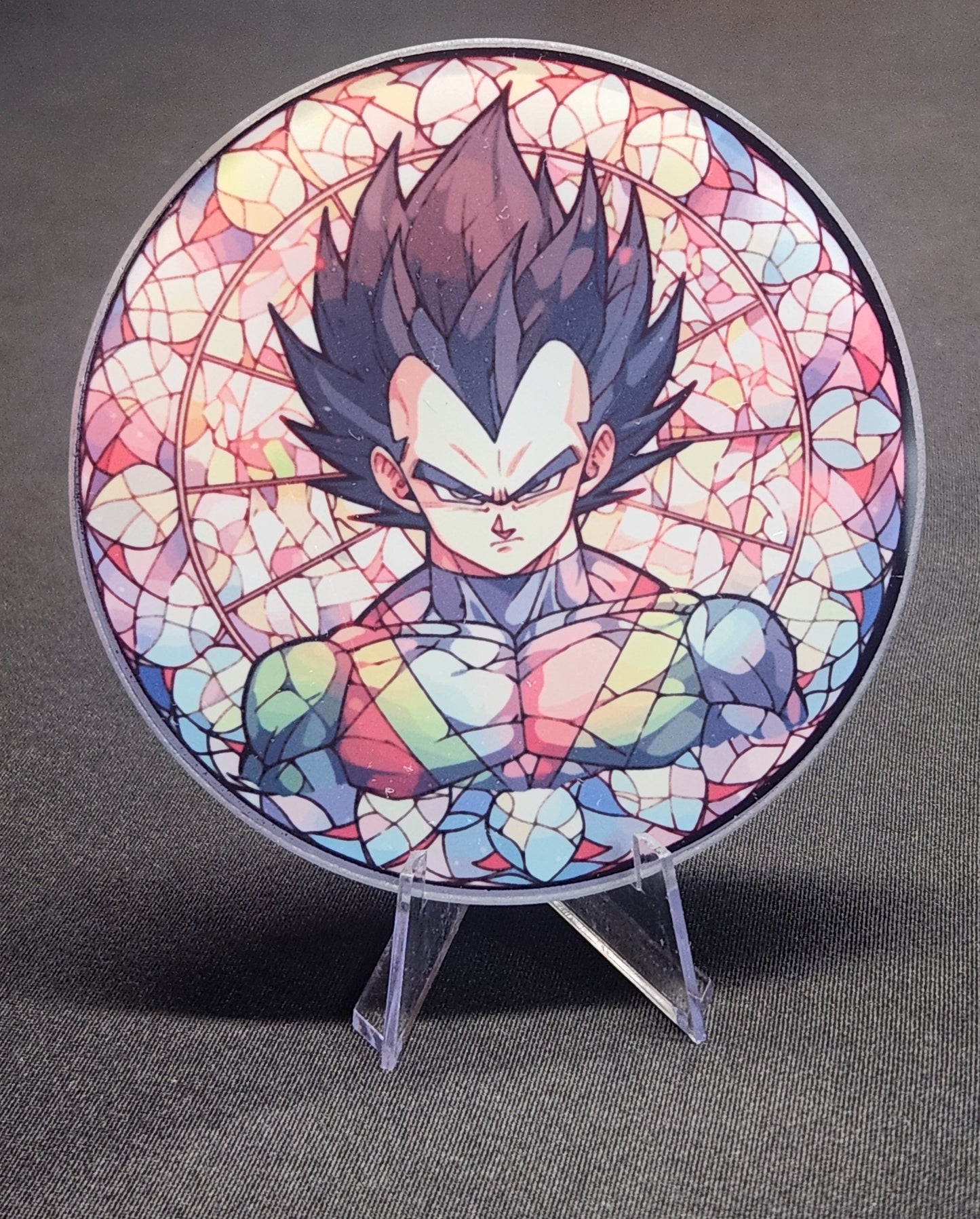 Glass Beverage Coaster (Dragon Ball Z, Anime, Vegeta)