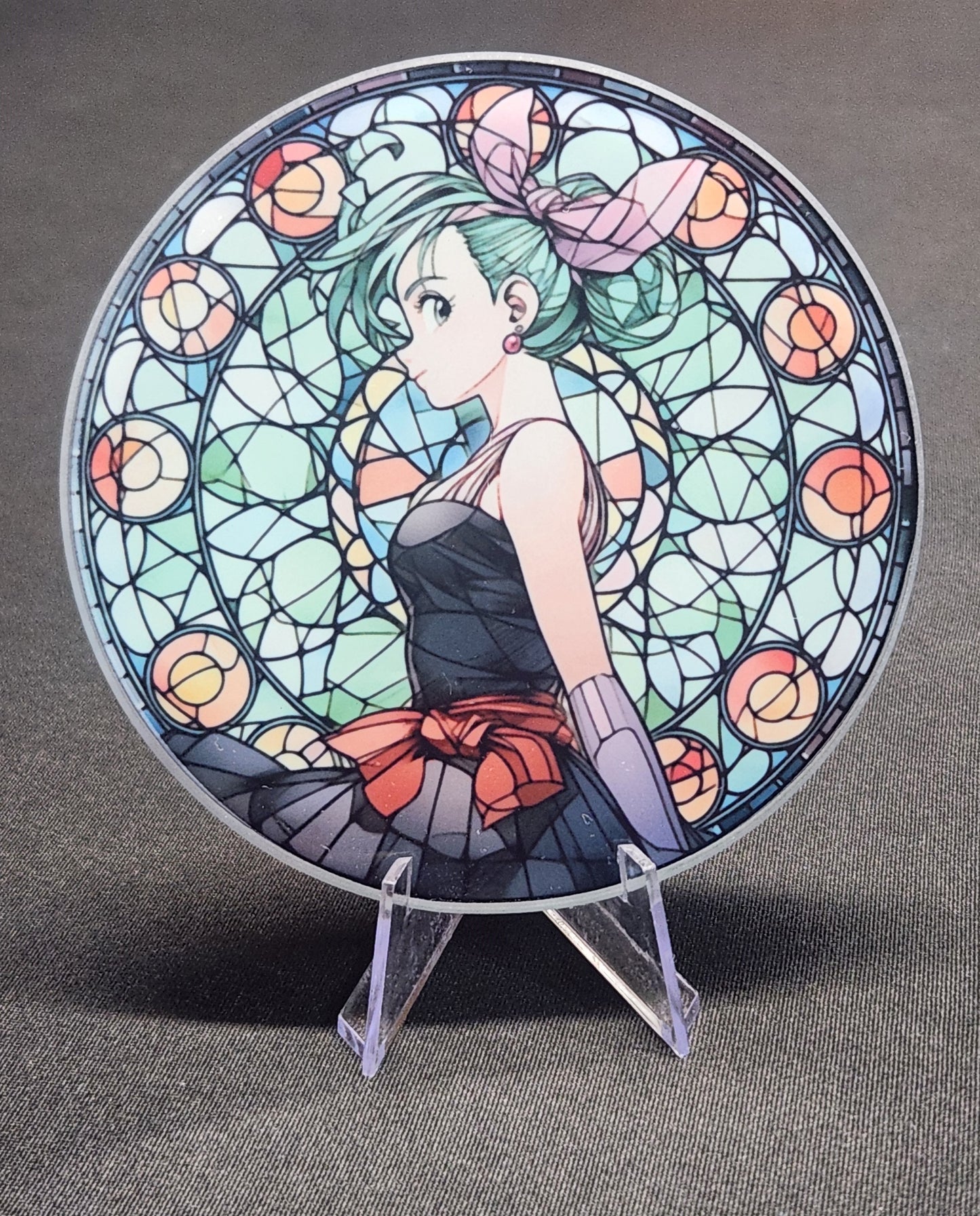 Glass Beverage Coaster (Dragon Ball Z, Anime, Bulma)