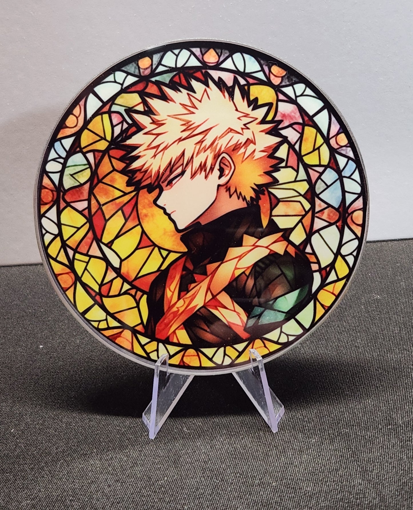 Glass Beverage Coaster (My Hero Academia, Anime, Bakugo)