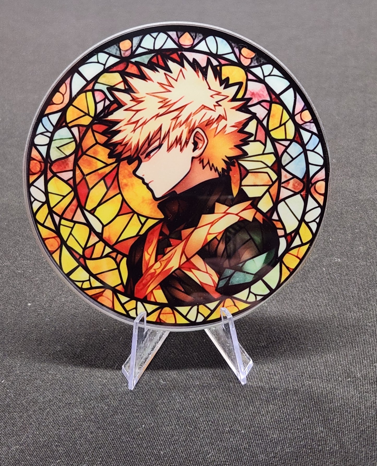 Glass Beverage Coaster (My Hero Academia, Anime, Bakugo)